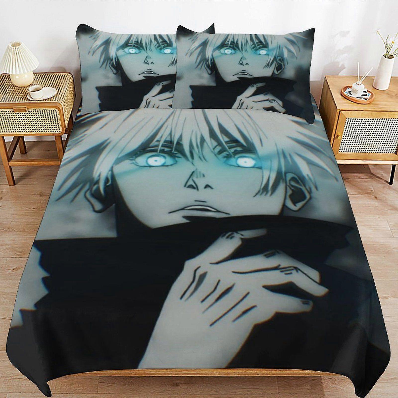 r374  Jujutsu Kaisen Zipper Closure Ultra Soft High Thread Count Machine Washable Duvet Cover Sets for All Season s374