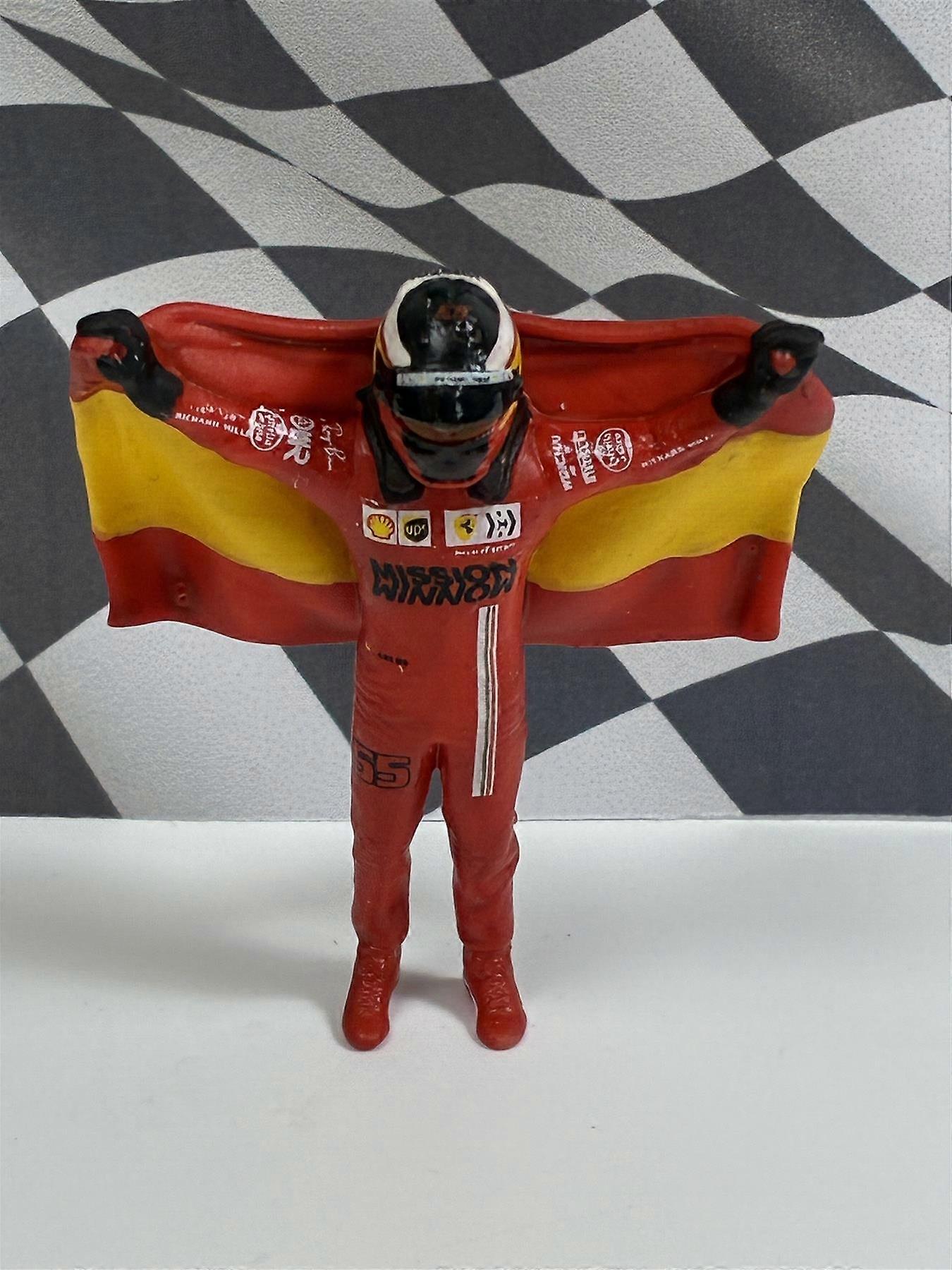 Carlos Saintz With Flag Diecast Figure 1:43 Scale Cartrix CT071