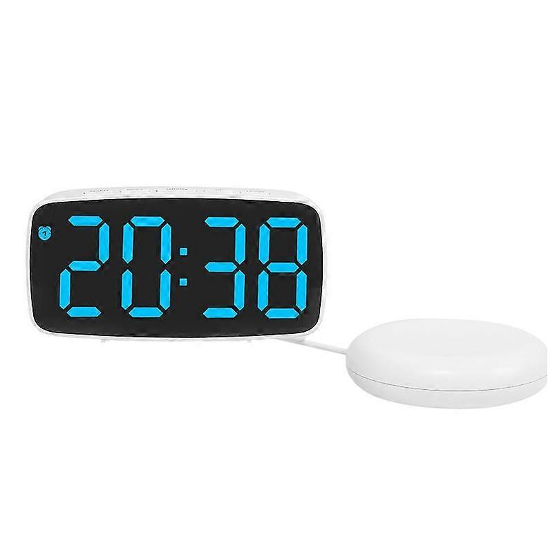 Alarm Clock With Vibrator White Shell Blue Light