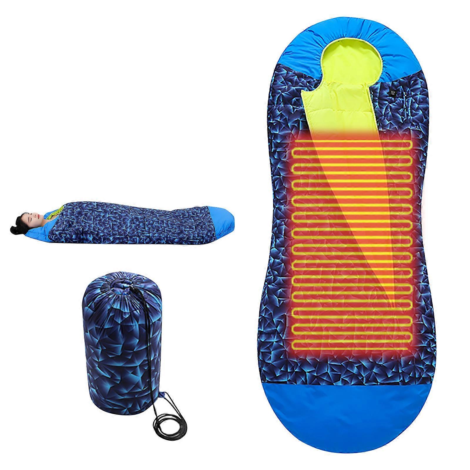 Modifiable Temperature USB Heated Slumbering Bag For Outdoor Camping Indoor Use Soft Polyester Substance 3 Heat Configuration Multicolor