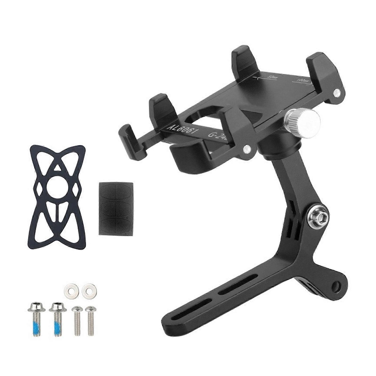 Multiple Device Applicable Bike Handlebar Bracket Aluminum Alloy Aerodynamic Design With Underbar Phone Mount Function Multicolor