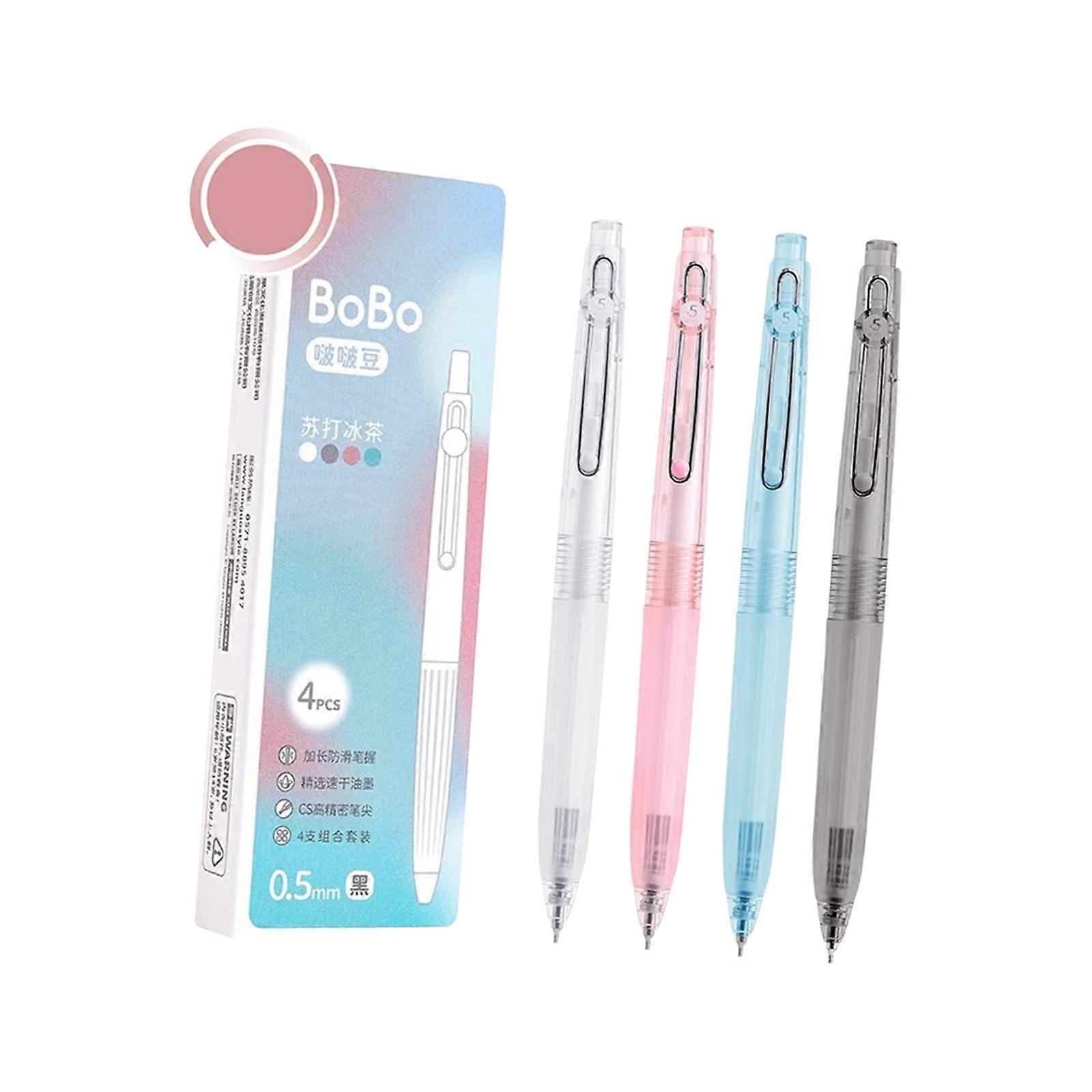 Ballpoint Pens Set of 4 With Cushion 0.5mm Black Gel Ideal for Prolonged Note Taking Multicolor