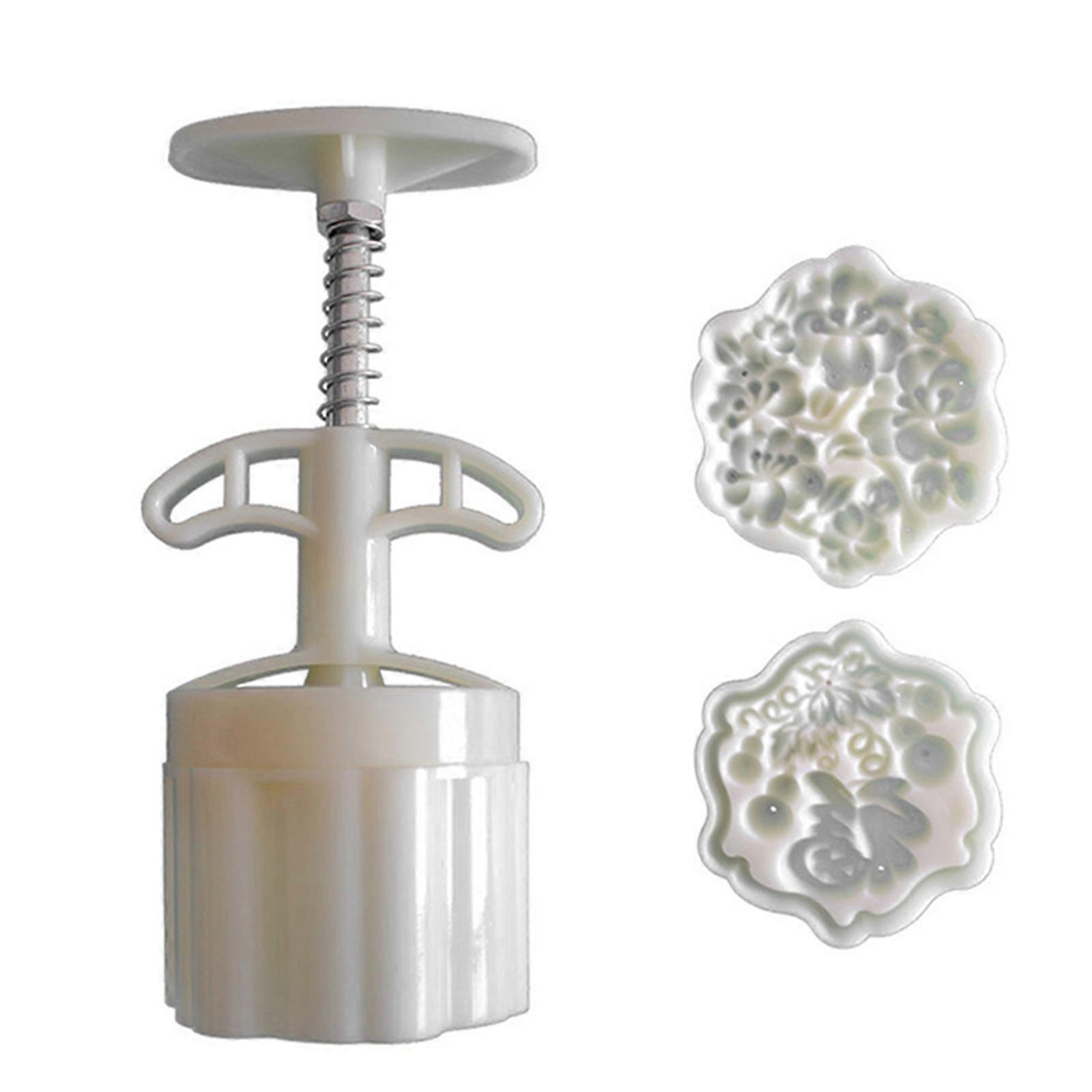 Moon cake Molds 75g Capacity Flower and Gourd Pattern Easy Press for Baking Multicolor