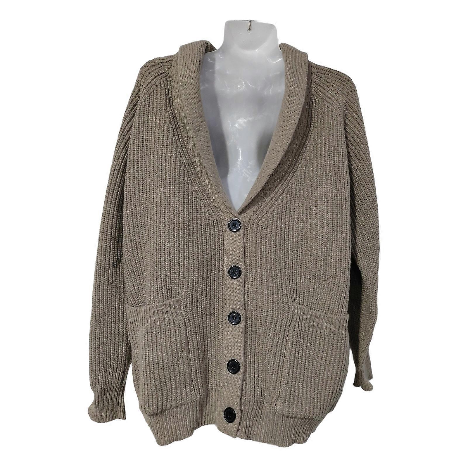 Men Sweater Coat with Pockets Turn-down Collar Long Sleeves Single-breasted Buttons Long Sleeves