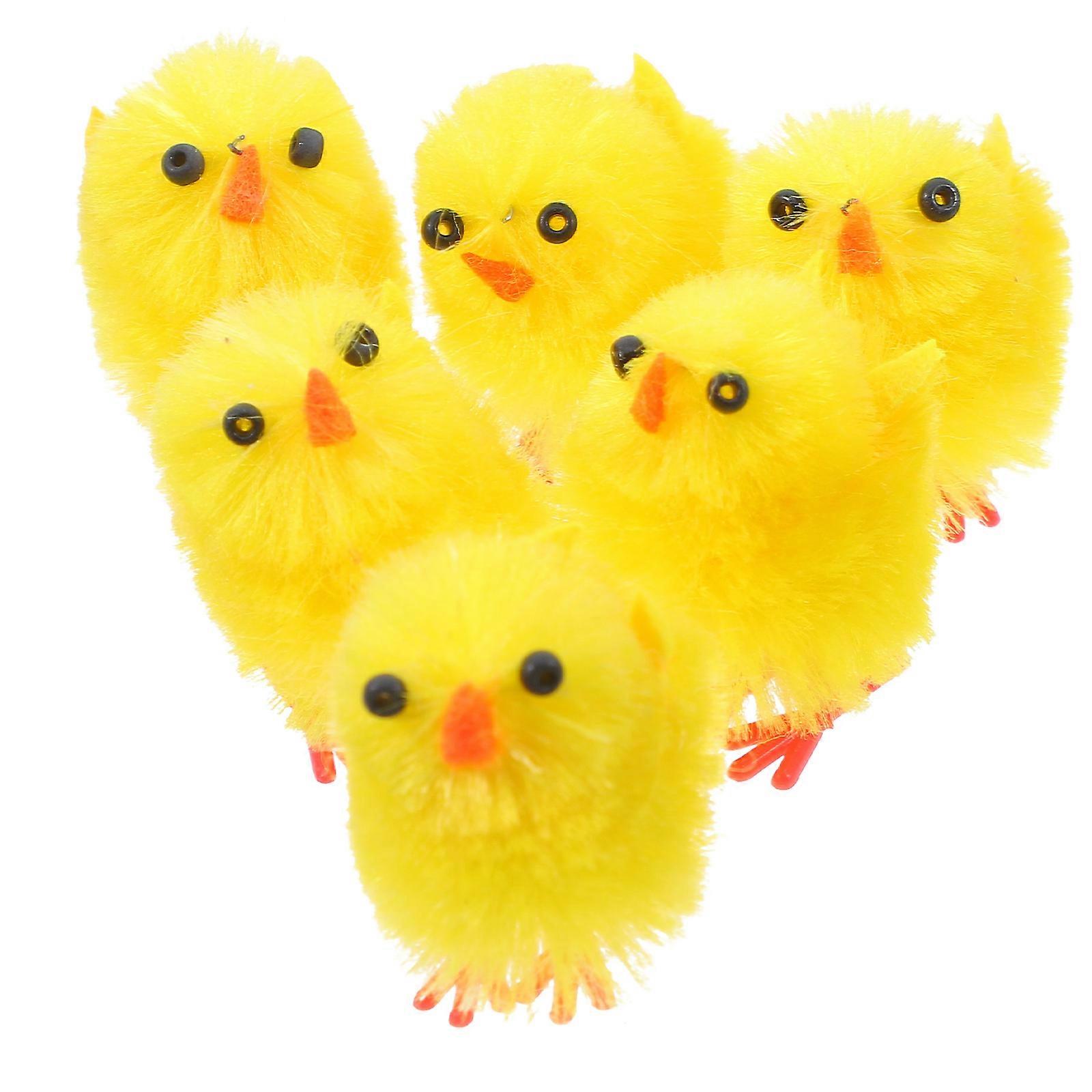 6Pcs Creative Easter Plastic Chick Shape Desktop Office Housewarming Decorations