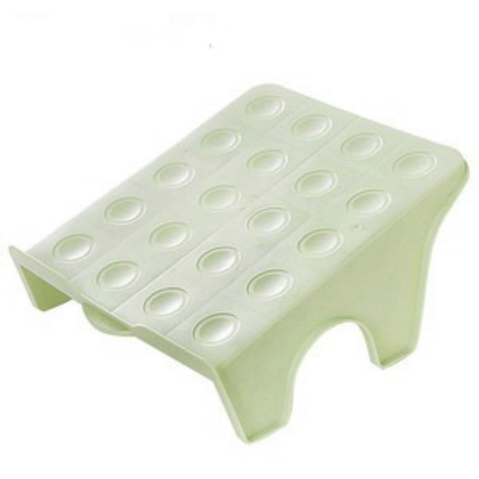 Double Shoe Rack Organizer, Foldable Plastic Storage Holder, 2 Sets of 3 for Space Saving, Nordic Green