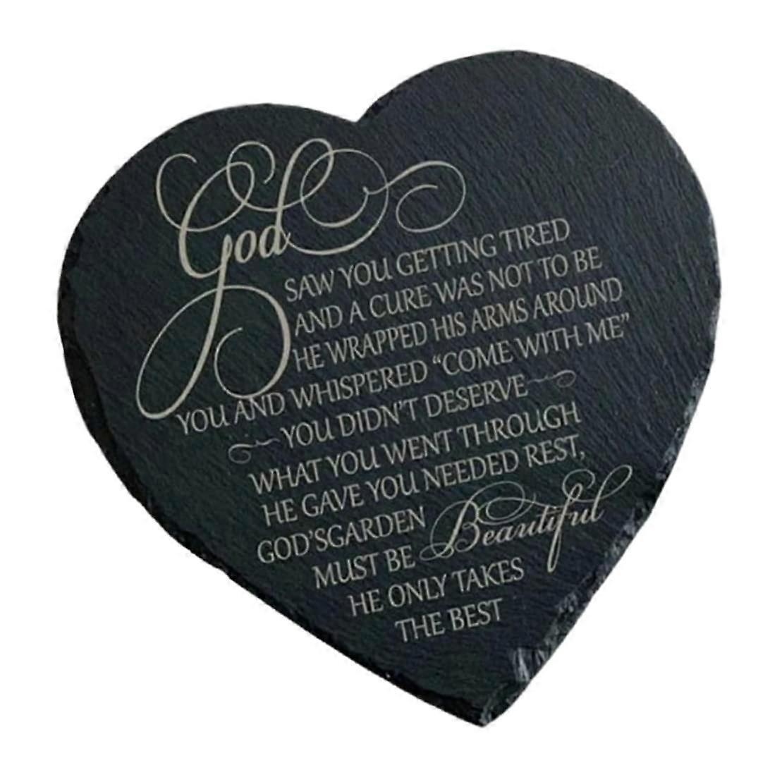 Memorial Heart Stepping Stone for Garden Bereavement Sympathy Marker Style 3