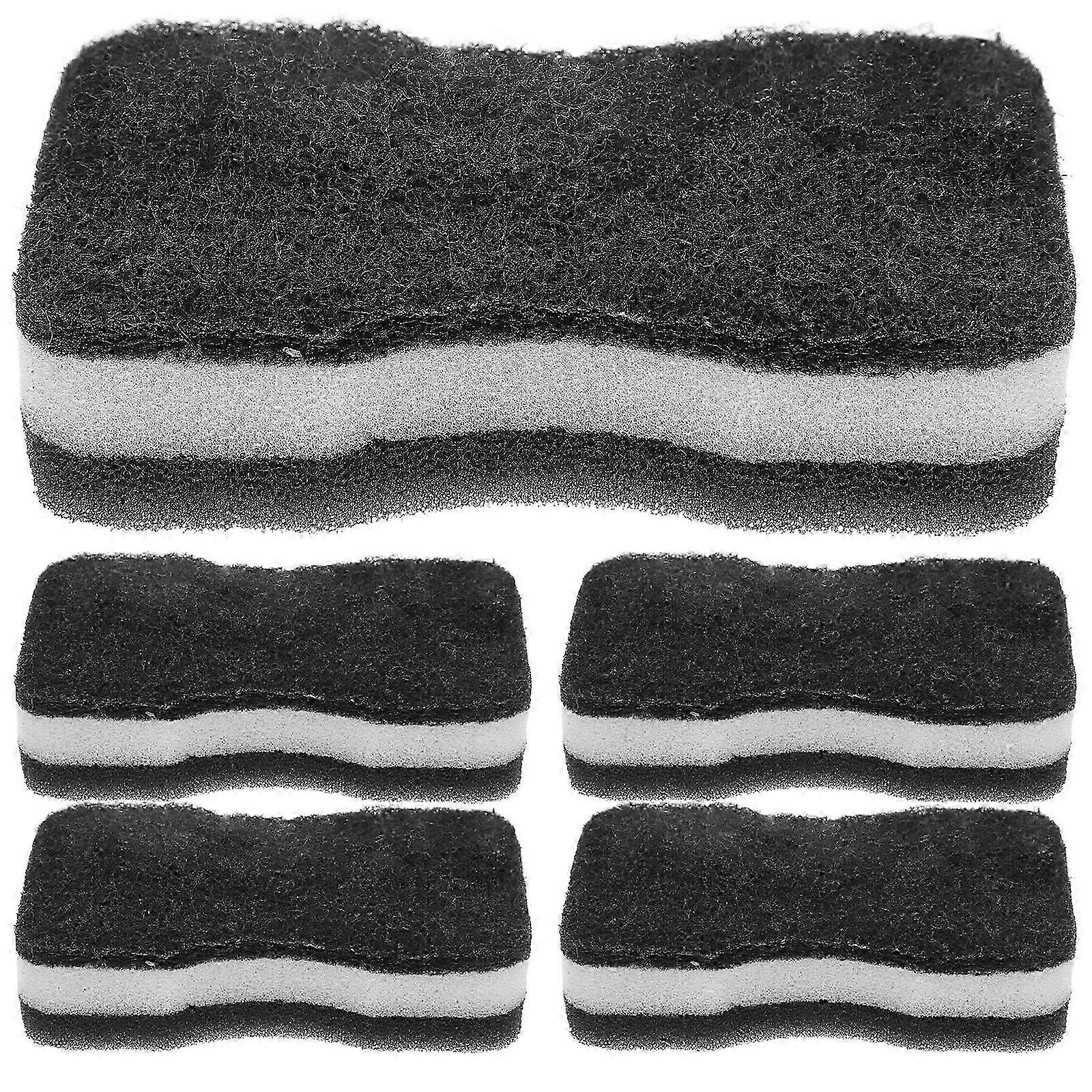 Black 5pcs Kitchen Sponge Slim Design 11x7x3cm