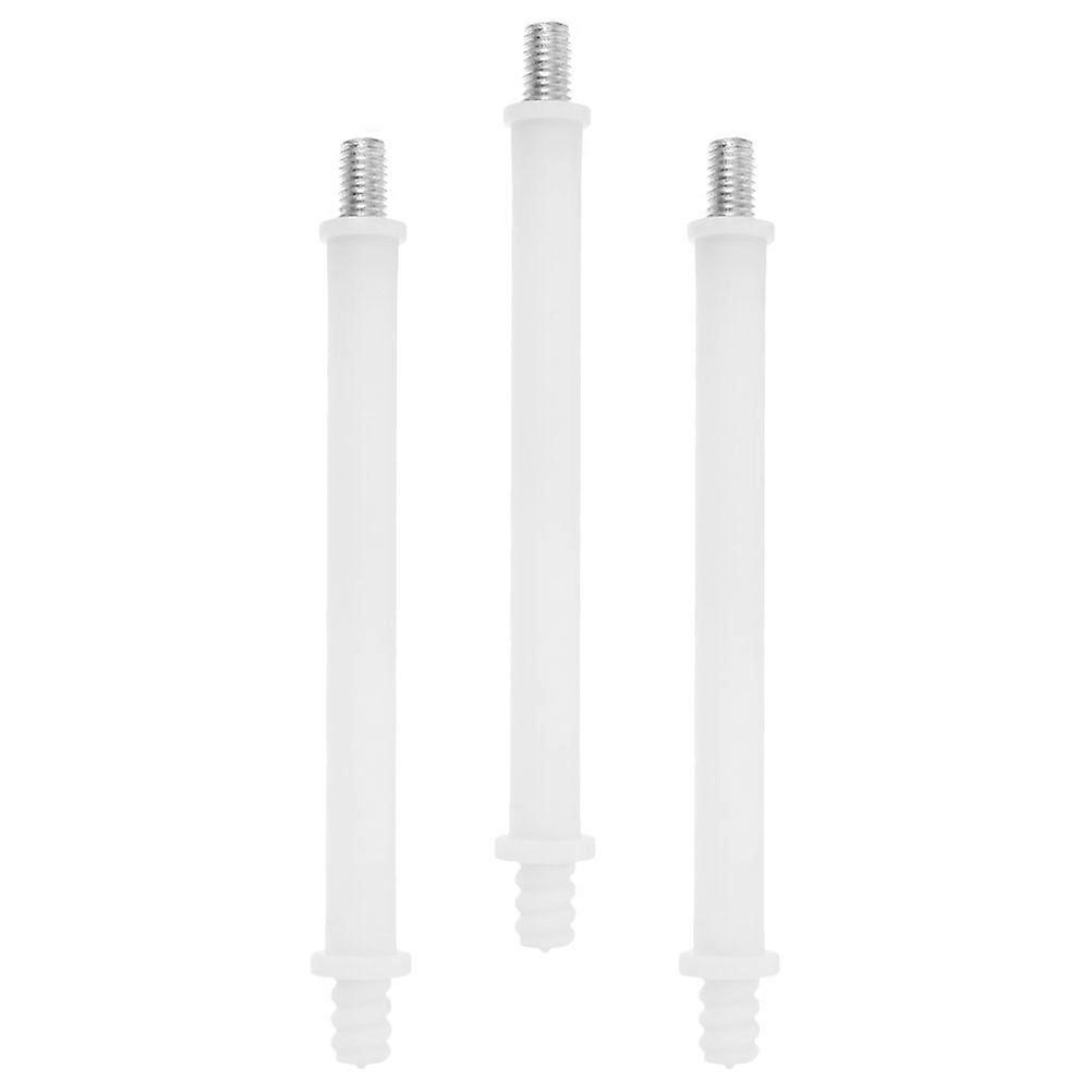 White Plastic Toilet Brush Handle Connector for Various Brushes Durable and Secure Fit Easy Installation 3pcs M10