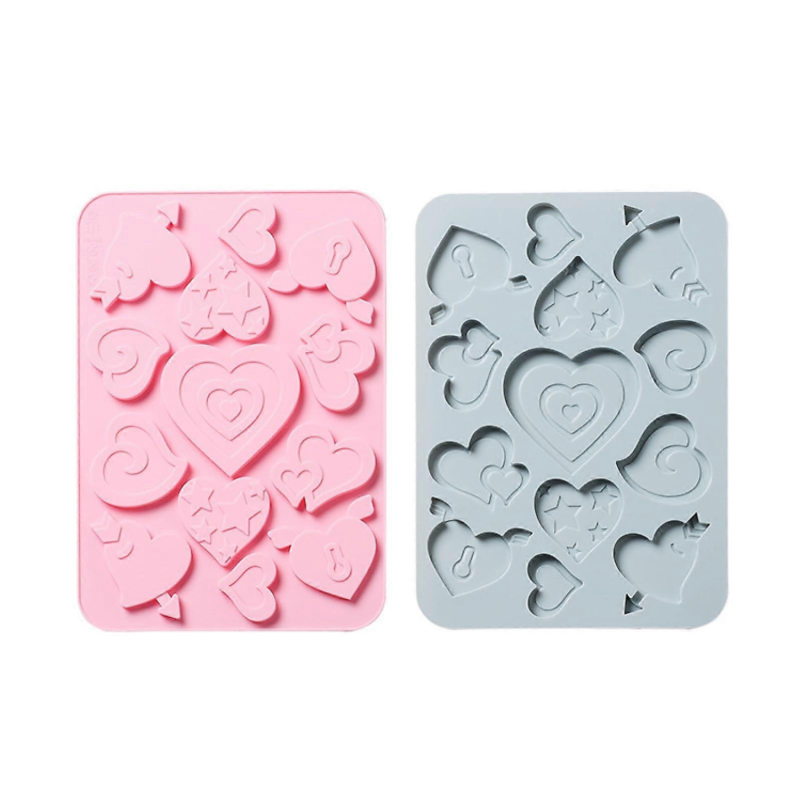 Silicone Heart Cake Mold Set of 2 for Chocolate Candy Baking and Epoxy Crafts