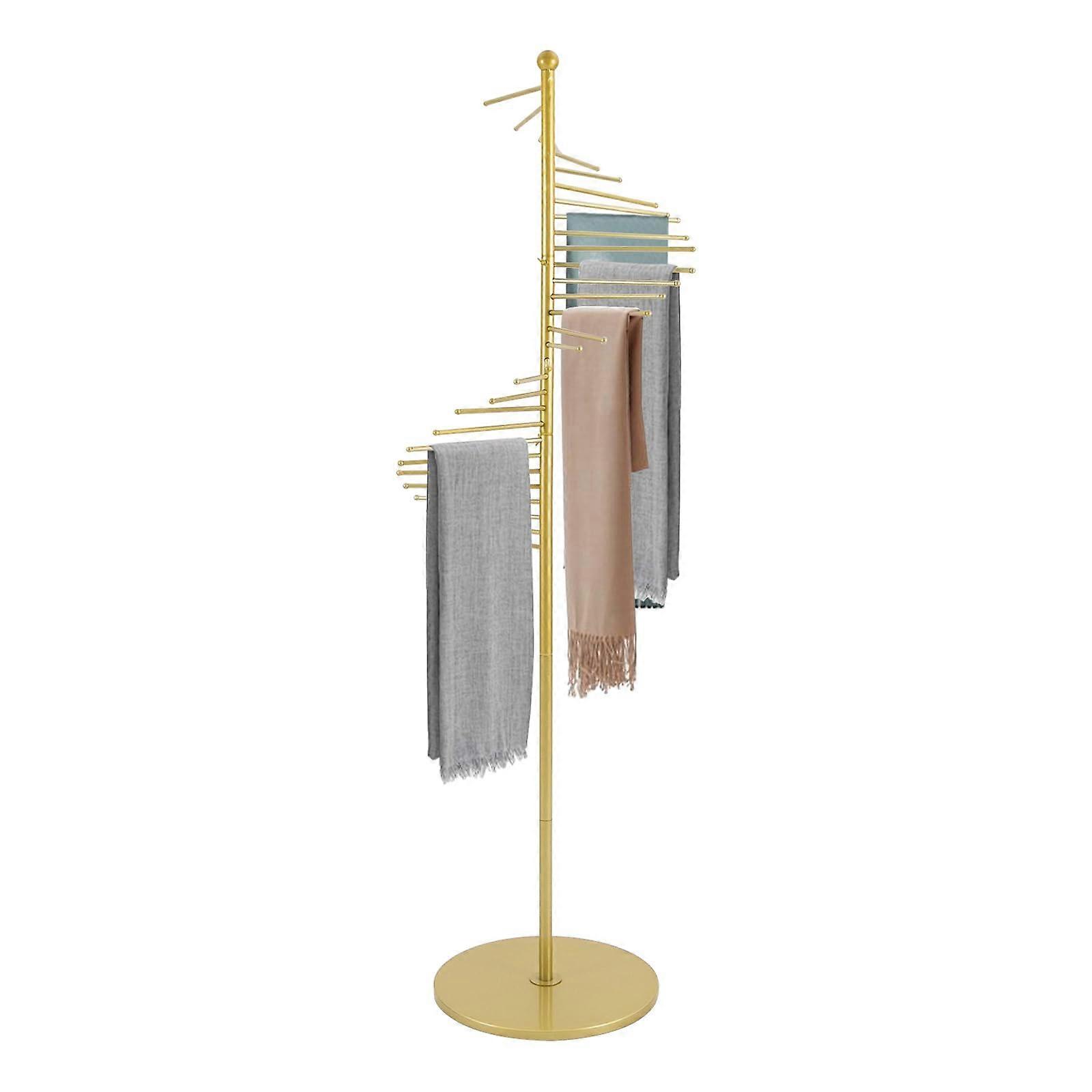 Rotating Clothing Rack with 360° Spiral Design, Gold Heavy Duty Garment Display Stand for Retail Shops