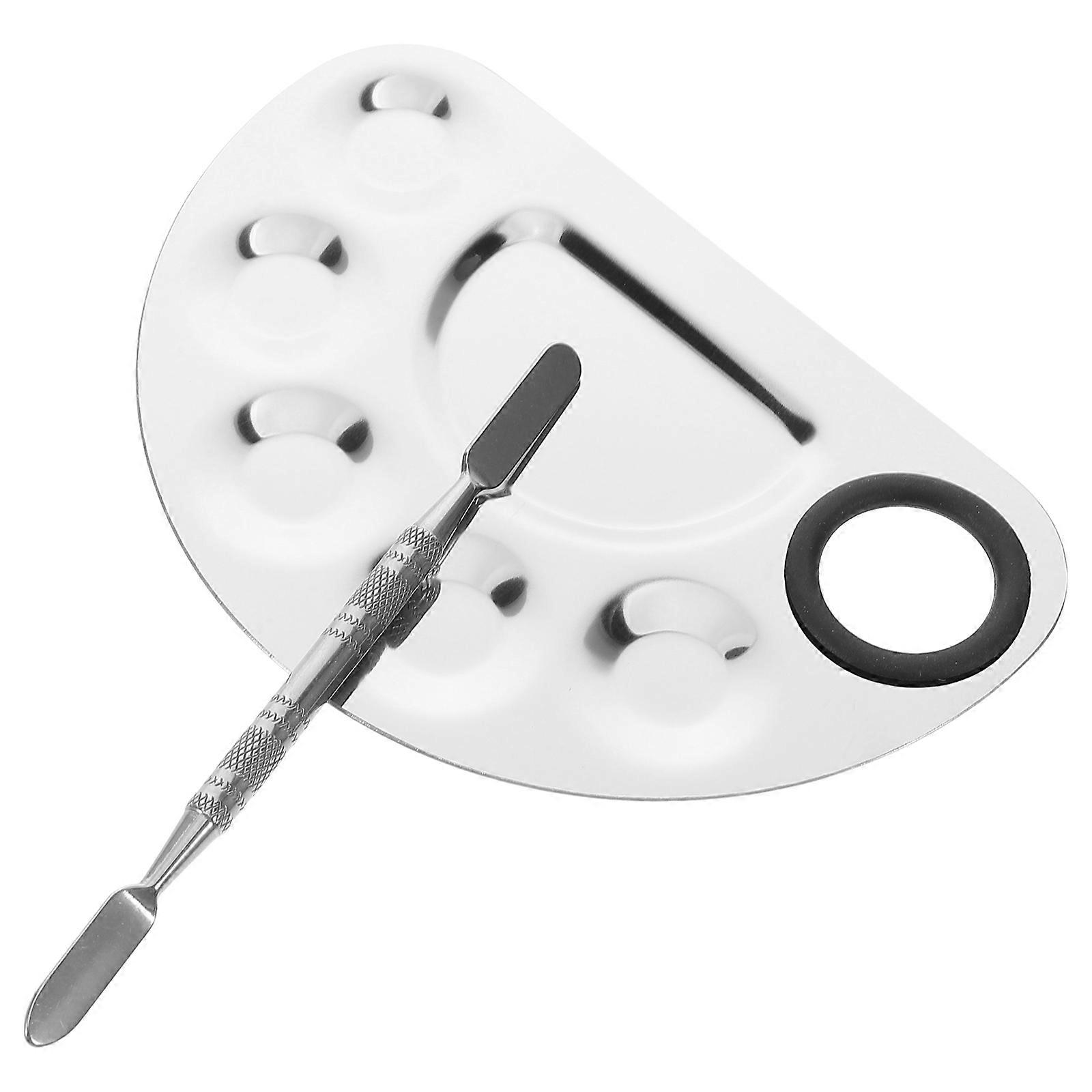 Silver Makeup Mixing Palette and Set for Nail Art