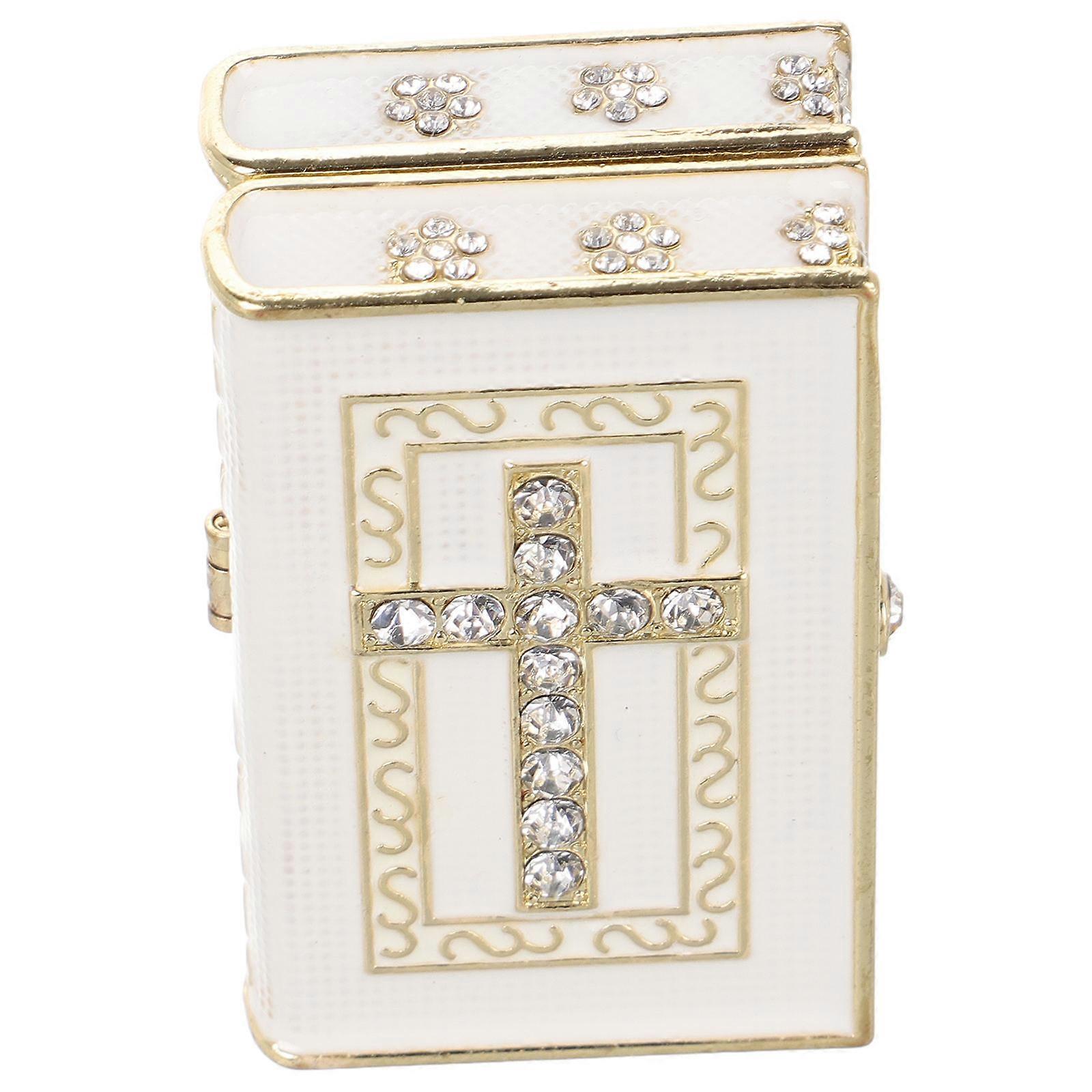 Fake Book Simulated Book Box for Storage Beige Alloy Key Organizer