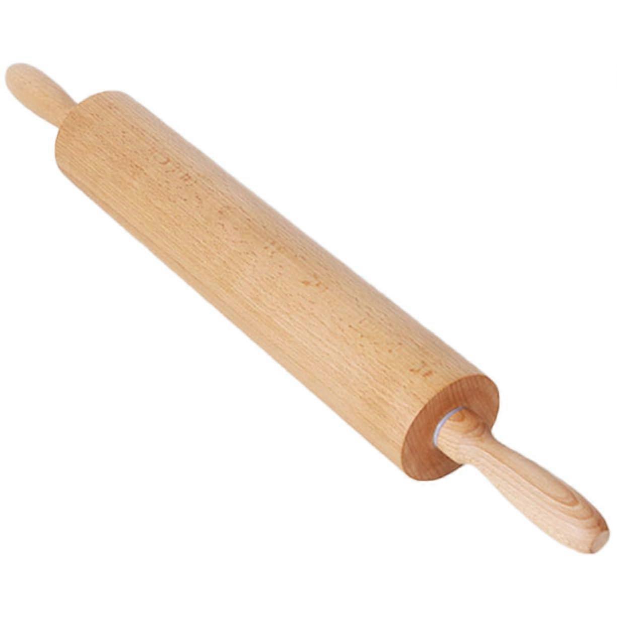 Nonstick Wooden Rolling Pin with Handles Ergonomic Large Surface for Baking Dough Pastries Pizza