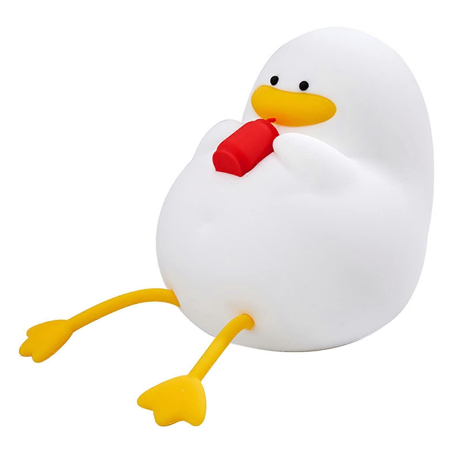 USB Rechargeable Duck Night Light with Touch Control, Adjustable Brightness Silicone Lamp for Kids
