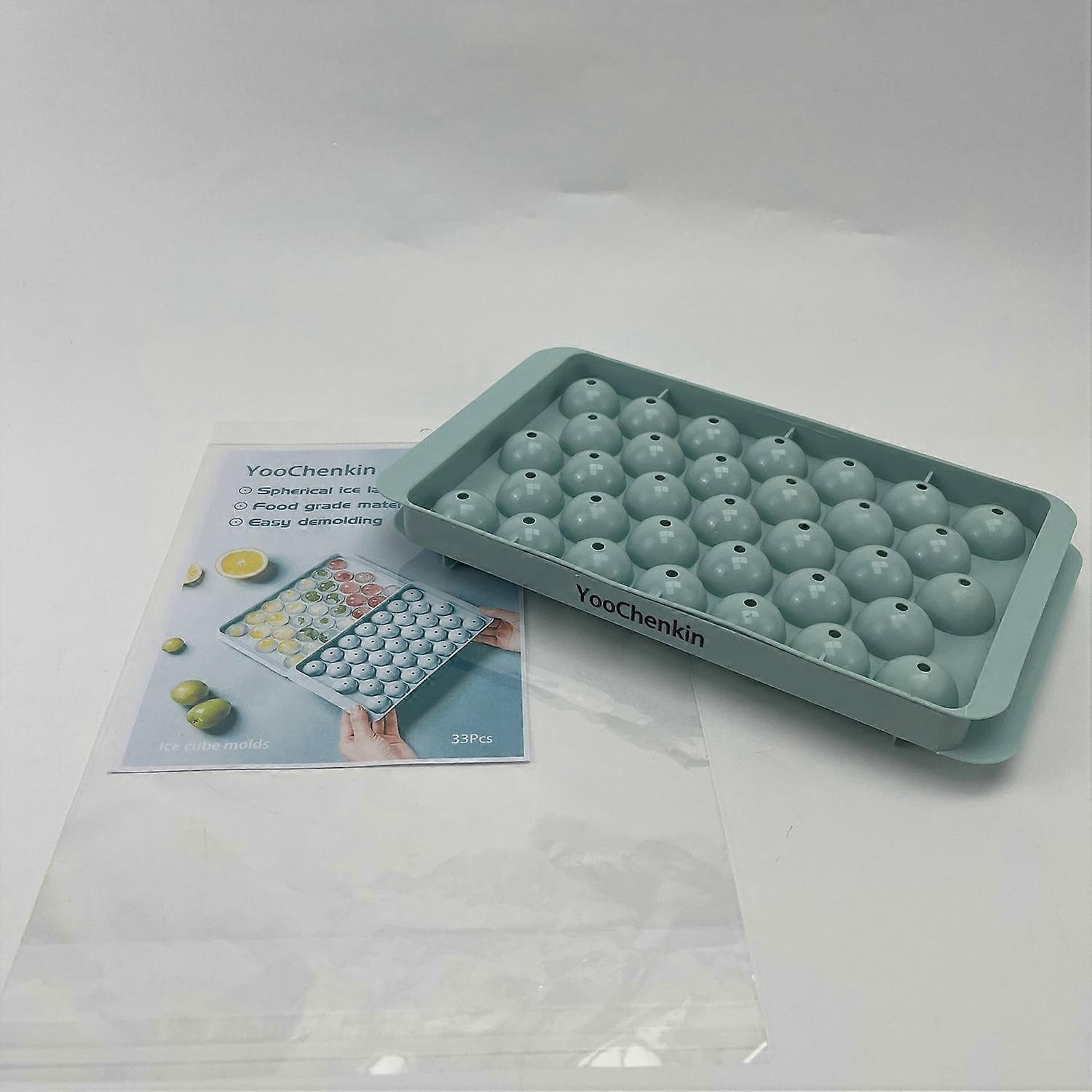 YooChenkin Ice cube moulds , Ice Cube Tray with Lid , Round Ice Cube Trays for Freezer, Circle Ice Cube Tray for Chilling Drinks