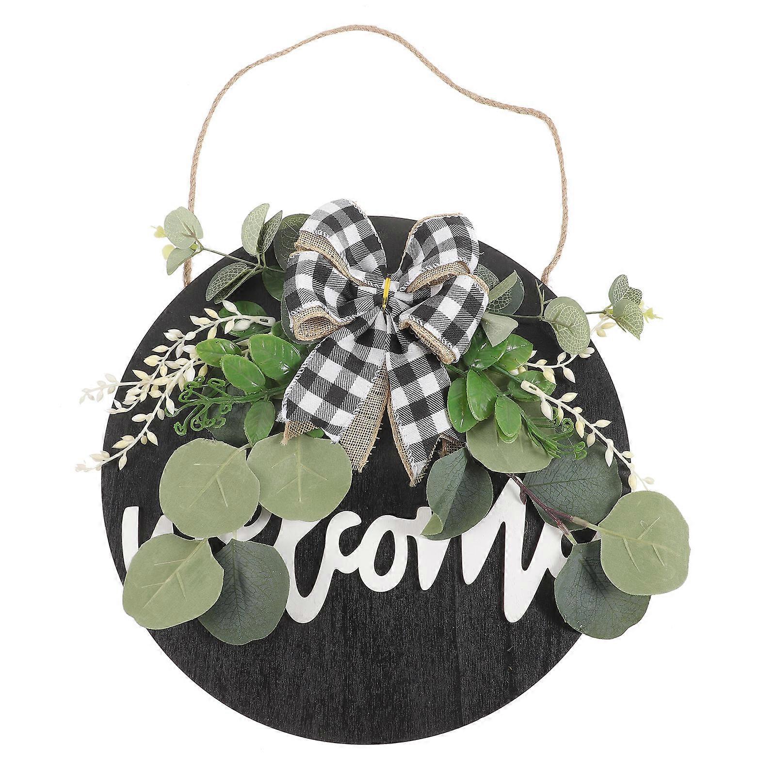 Welcome Board For Home Entrance Area Rectangular Shape Wood Material Hanging Function 1Pc