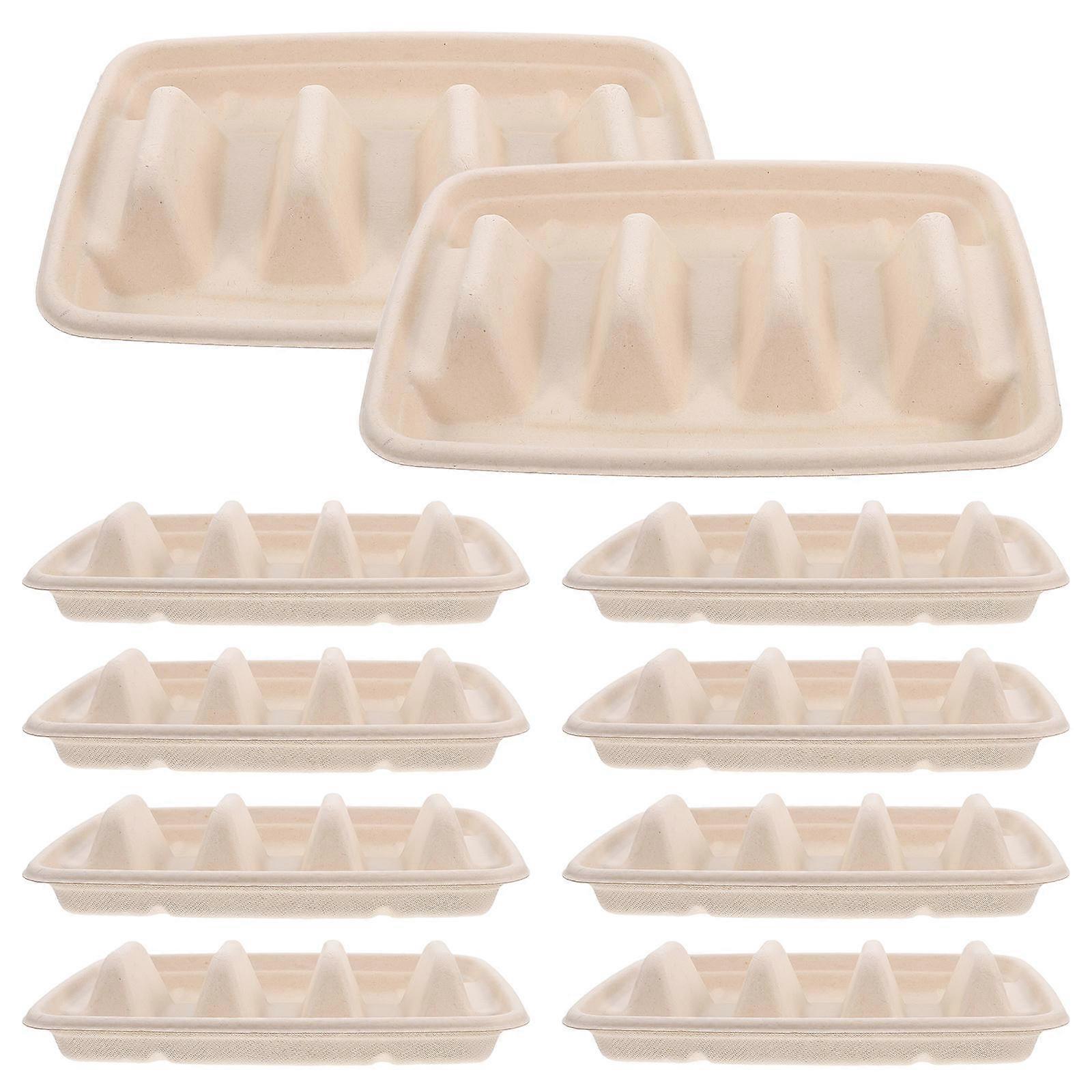 50Pcs Taco Rack Disposable Taco Holders for Serving with 3 Dividers