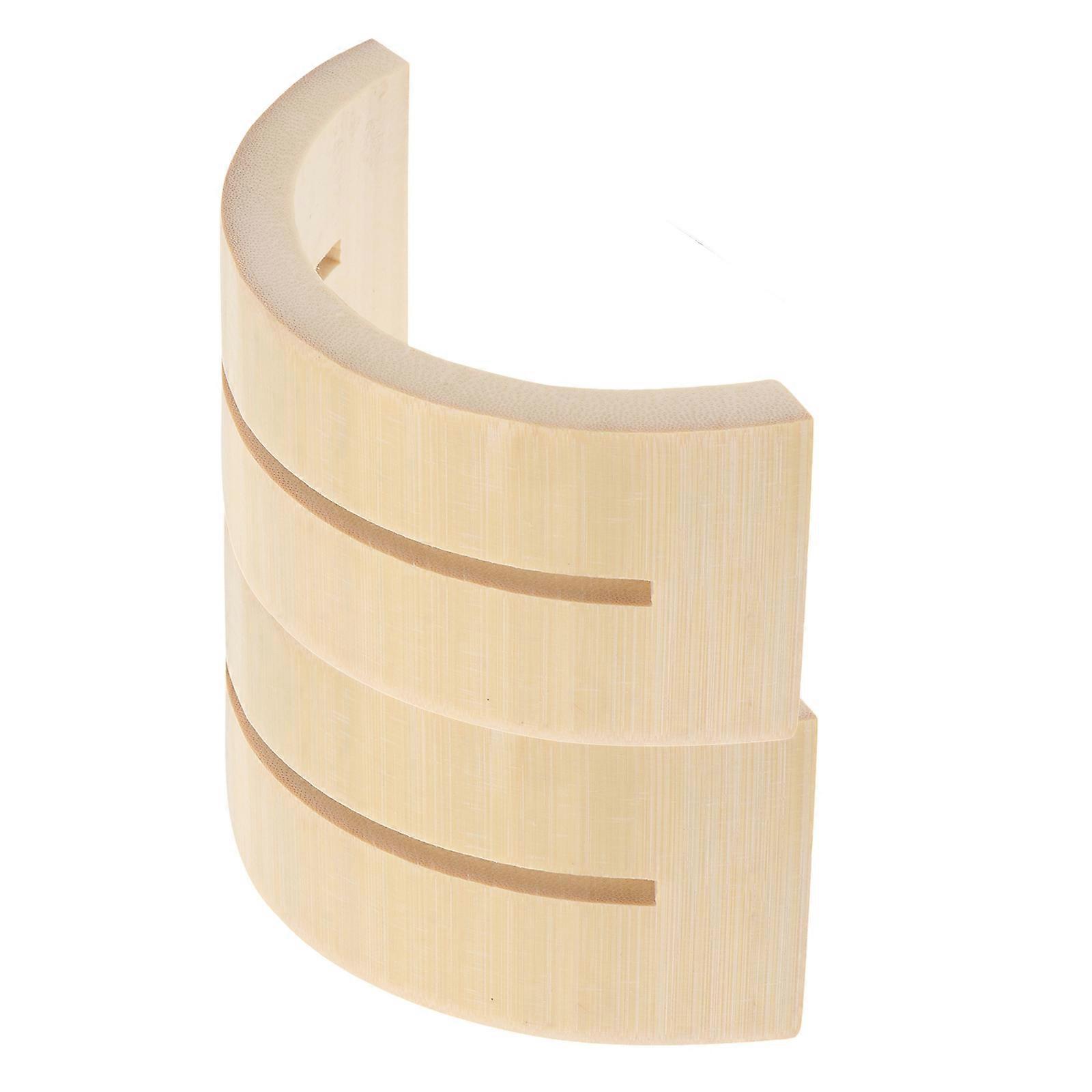 Light Brown Bamboo Fan Display Rack for Storage Use 2Pcs Holder