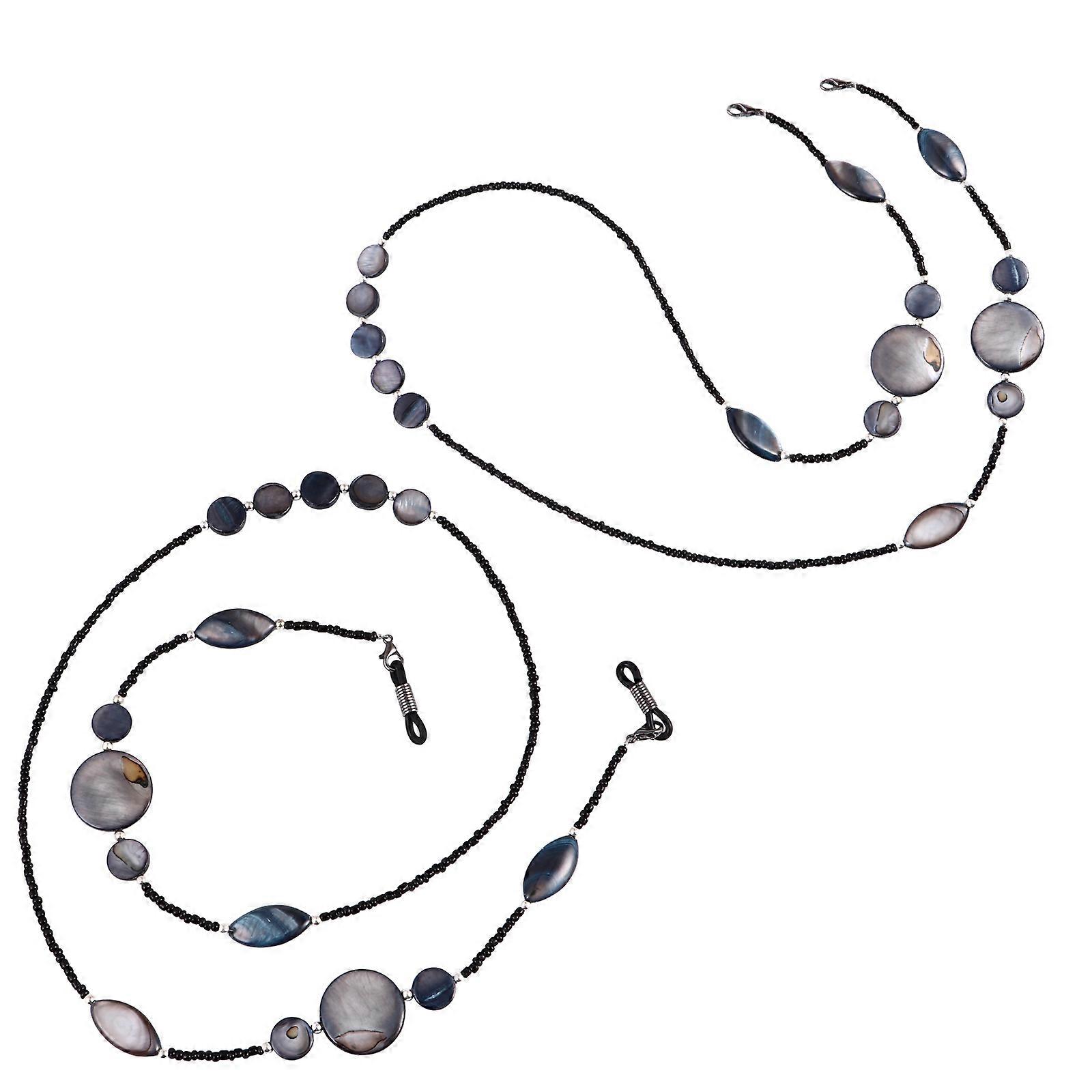 Glasses Accessory Handmade Shell Black Eyeglasses Chains for Decoration 3Sets