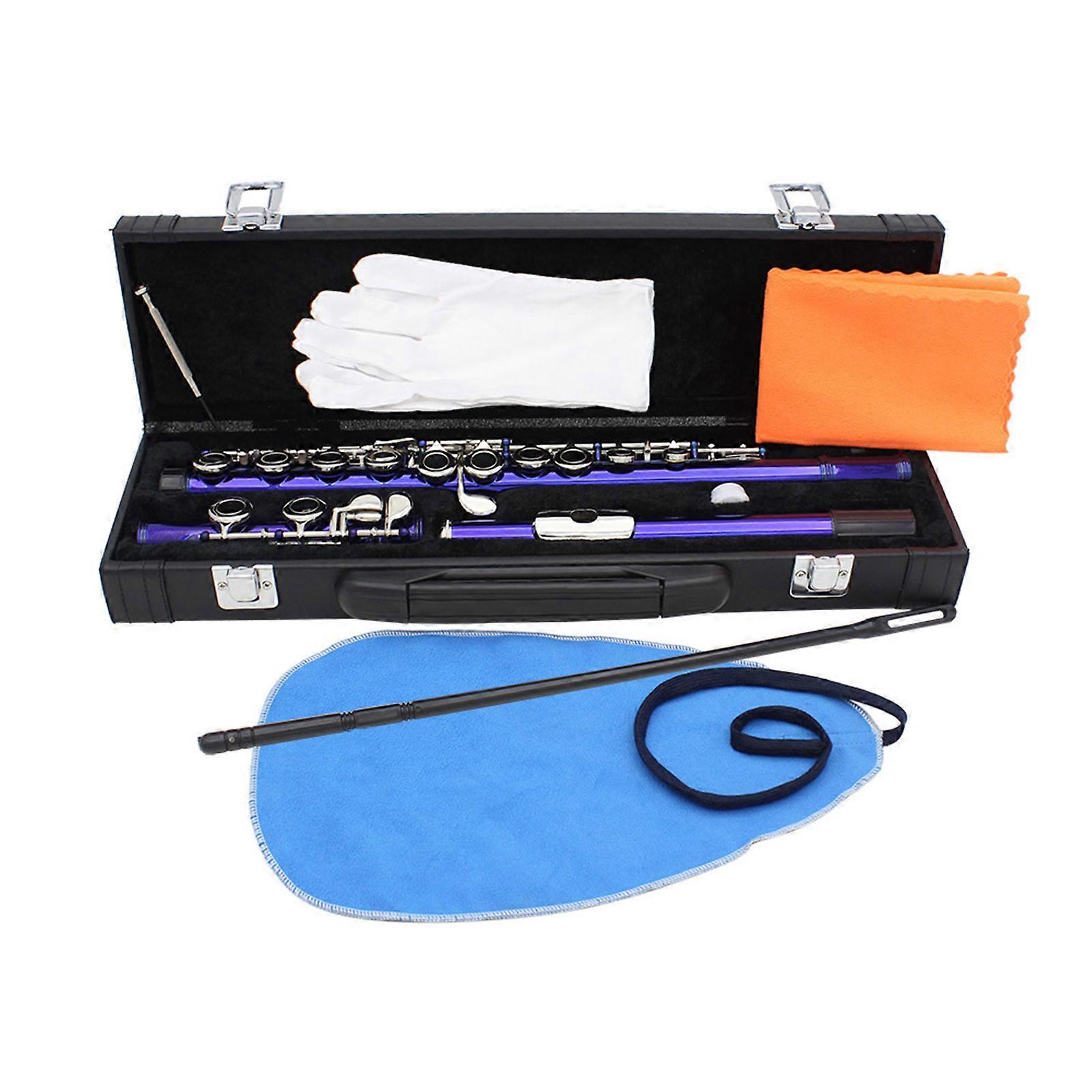 Closed Hole C Flute 16 Keys Flutes Professional Horizontal Flute With Bag Cleaning Cloth Stick Woodwind Instrument Multicolor