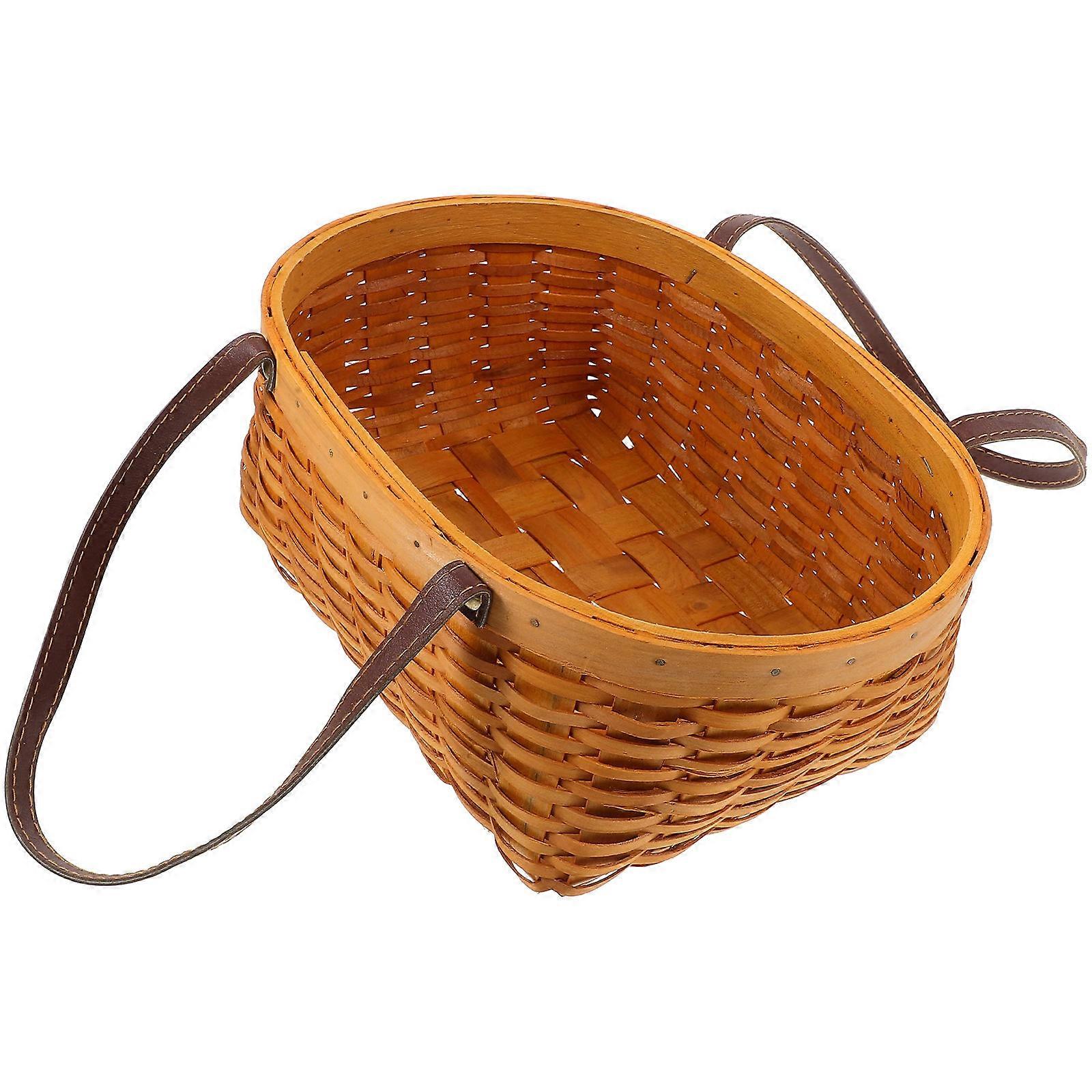 Woven Basket Handheld Fruits Basket for Rustic Storage Use