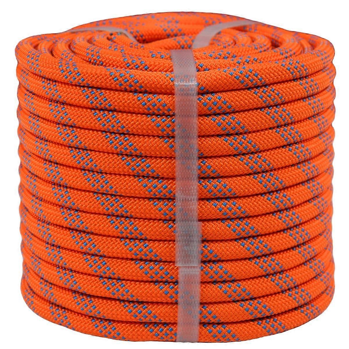 3/8 Inch Polyester Arborist Rope 150 ft  Strength Bull Rope for Tree Work Rigging Orange Blue