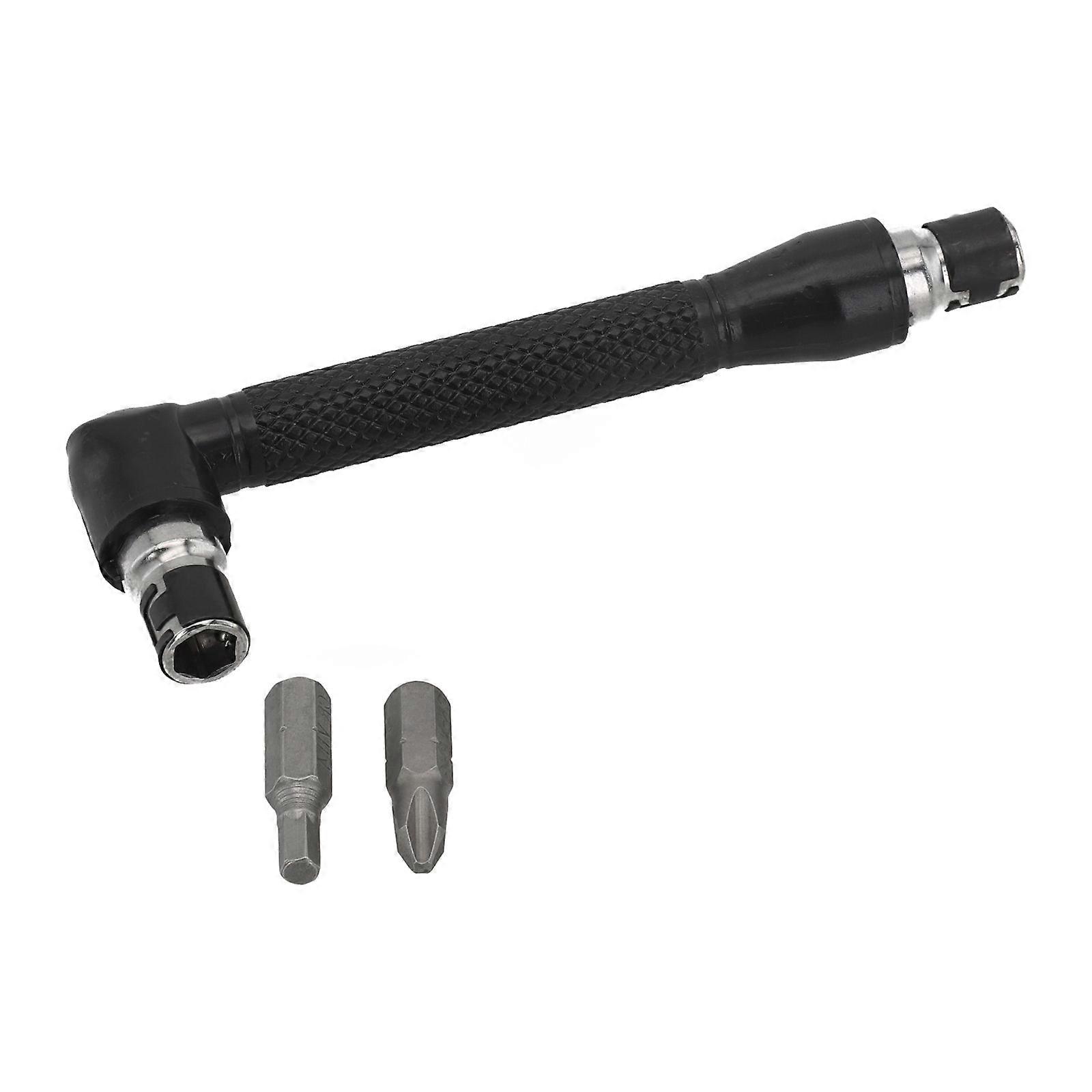 L-shaped 1/4 Hexagonal Screwdriver Bit 90 Degree Double-Head Handle Black 6.35 Wrench Screwdriver Bit Tool Set