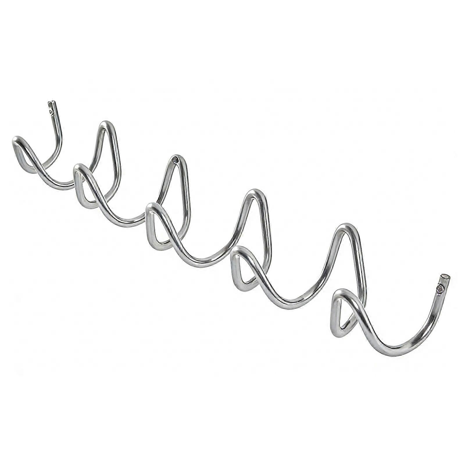 Versatile 5 Hook Waved Shape Wall Mounted Metal Hooks Easy Install Hook for Multipurpose Homes Organization Solution  Sliver
