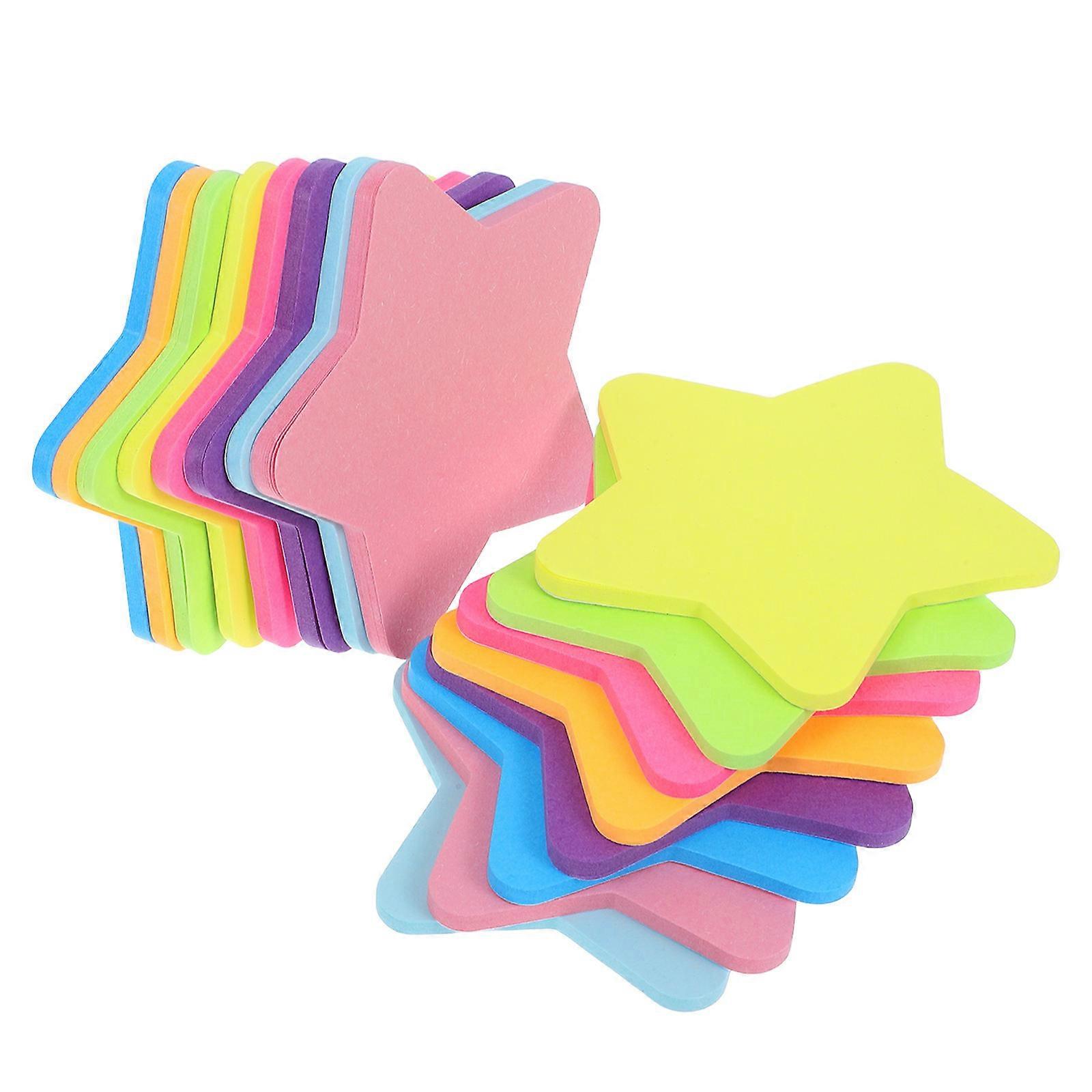 Assorted Color Five-Pointed Star Shaped Sticky Notepads for School 16Pcs