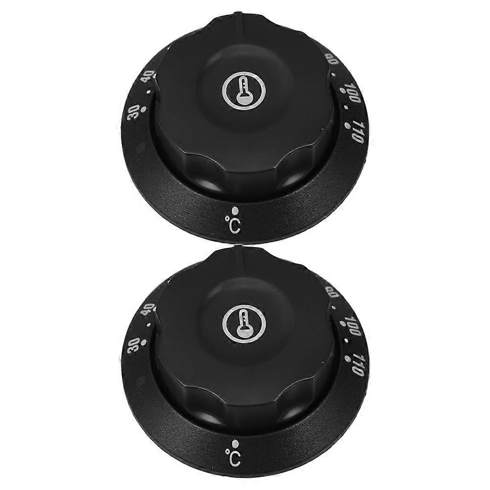 Fryer Thermostat Oven Control Knob Replacement in Black ABS 2Pcs