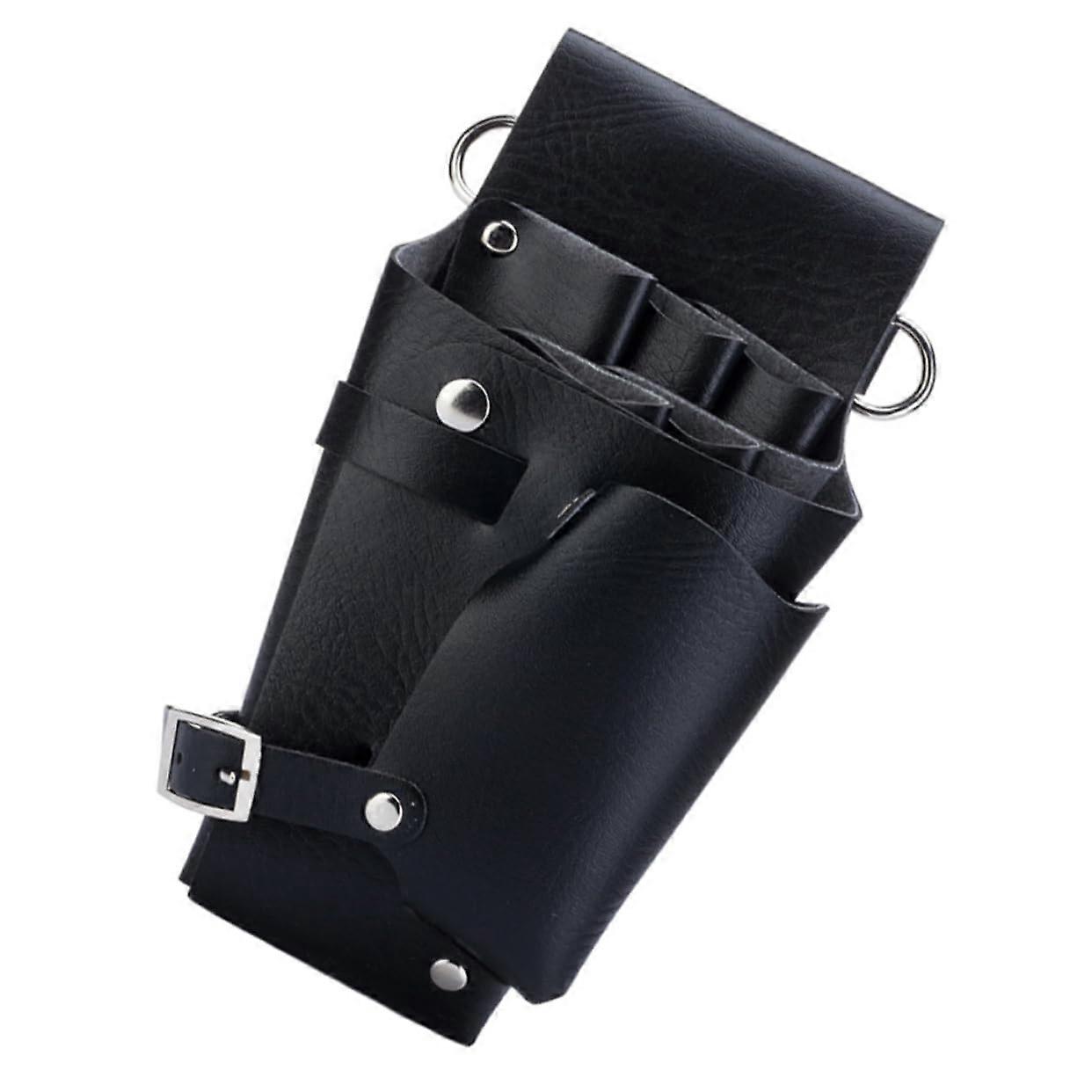Barber Tool Waist Pouch Leather Organizer with Large Capacity for Salon Scissors Combs Brushes