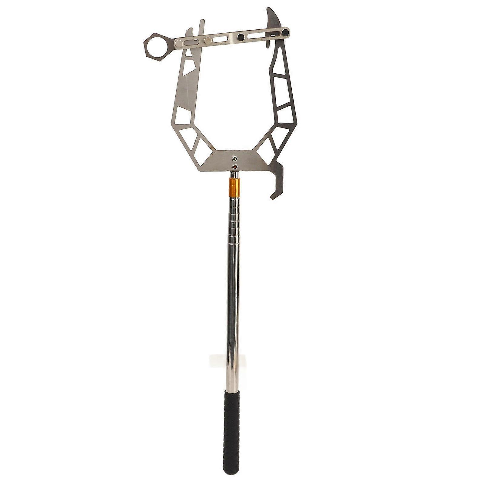 Boat Docking Hook U Type Telescopic Mooring Rope Threader Stainless Steel Tool for Effortless Docking