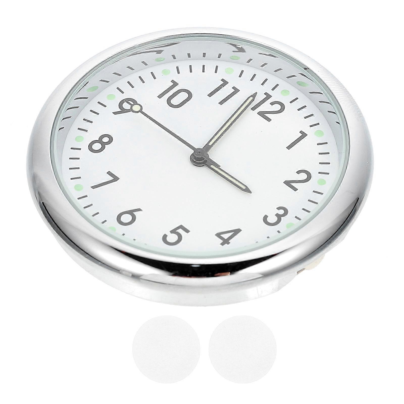 Decorative Car Clock Stick on Clock for Car White