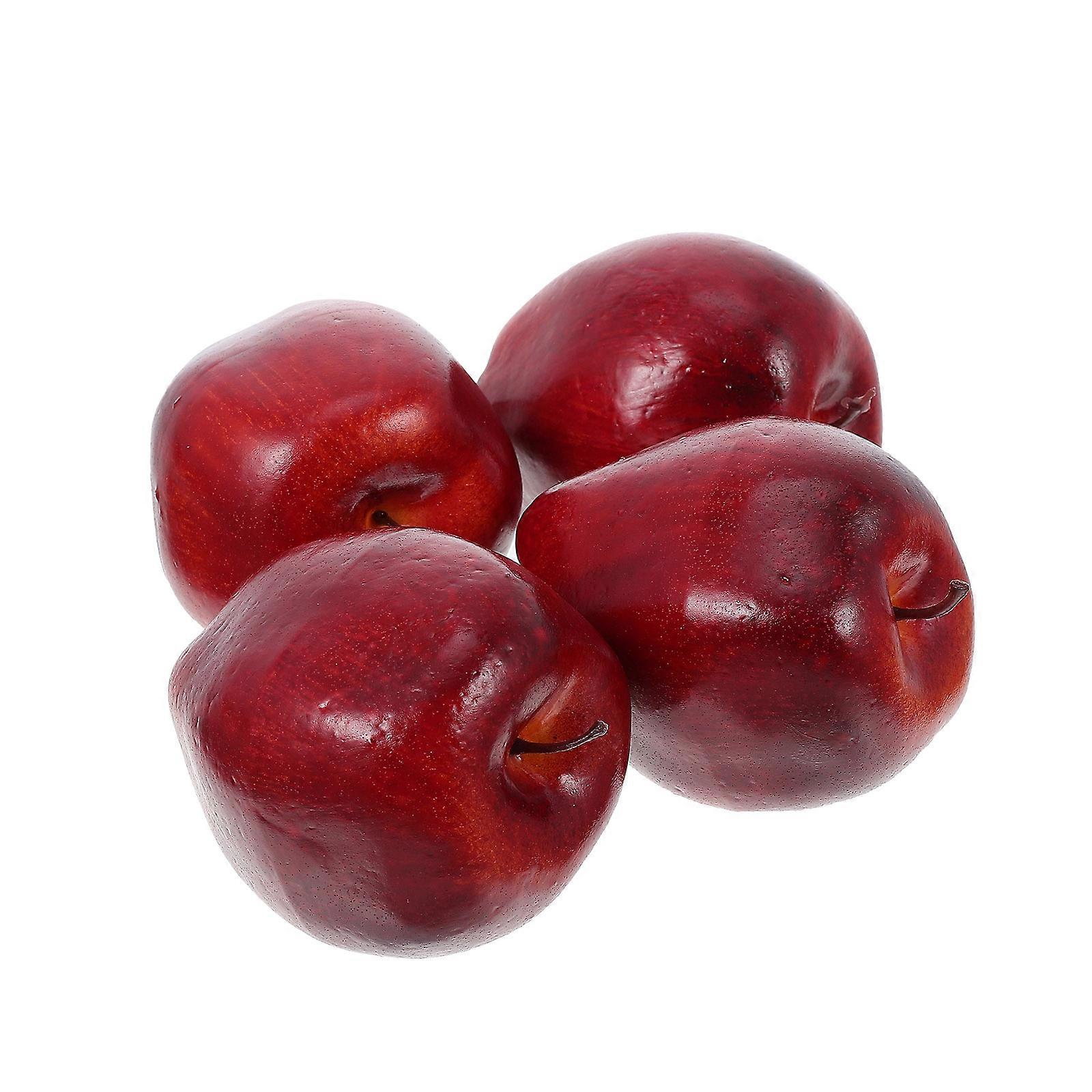 Artificial Red Delicious Decor for Home Use 4Pcs Lifelike Props