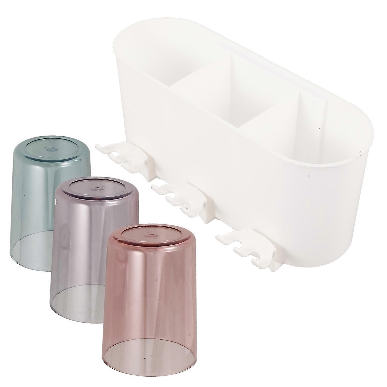 Bathroom Organizer Toothbrush Holder for Storage 1Set Wall Mounted Plastic