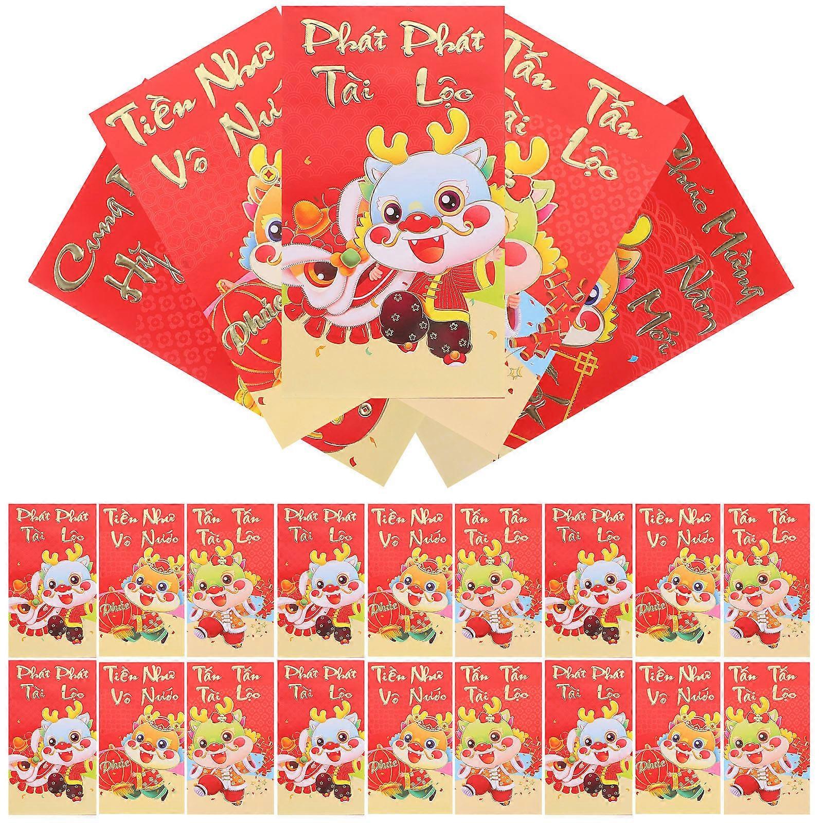Traditional Dragon Year Red Packet for Storage 36Pcs Red Envelopes