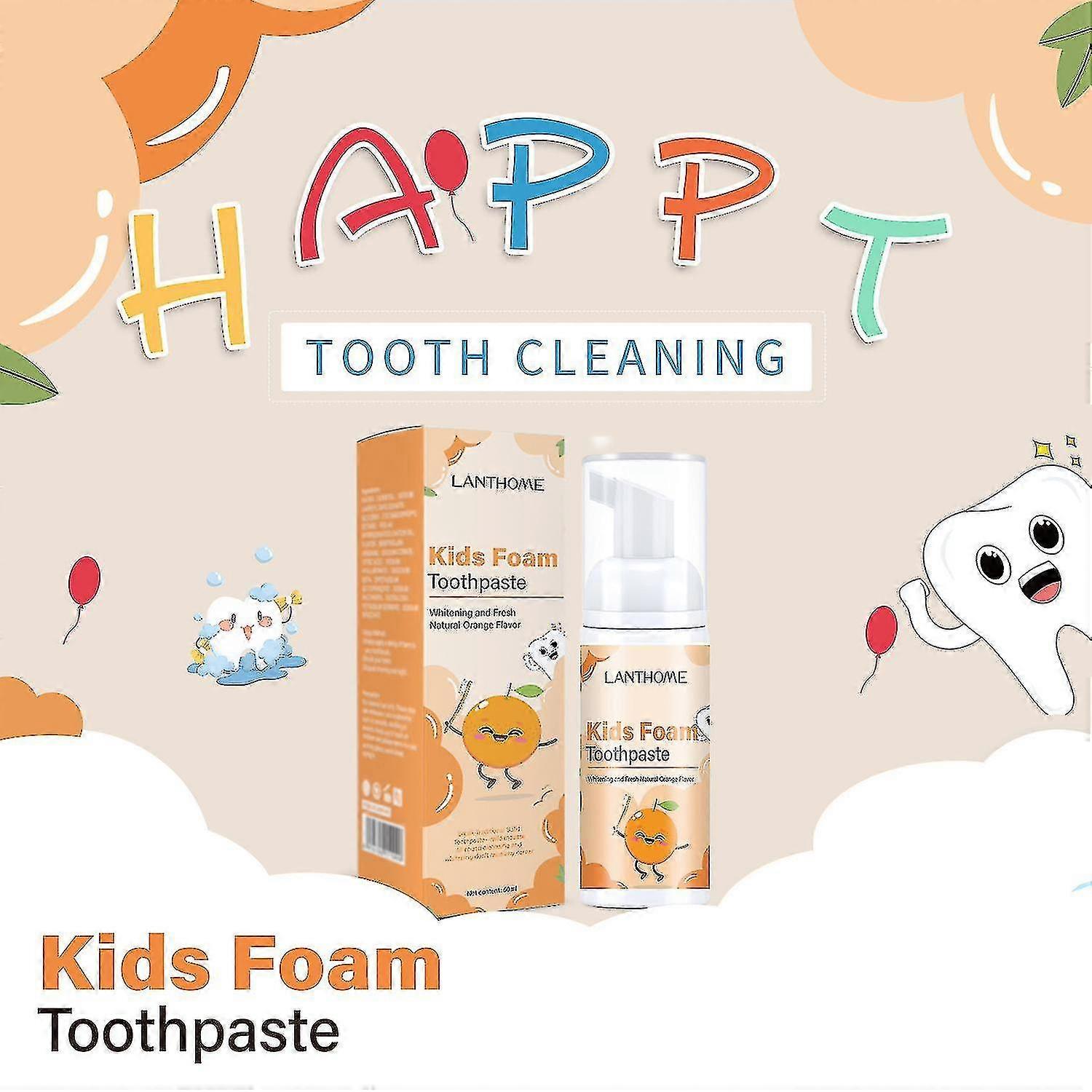 2026 Lanthome Children's Toothpaste Fruit Flavored Toothpaste Foam