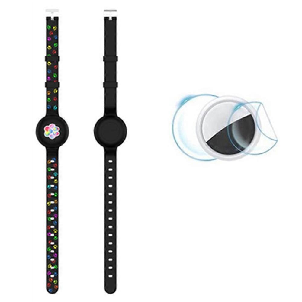 Silicone Pet Collar with Protective Case for AirTag Bluetooth-compatible Tracker Adjustable Neck Str