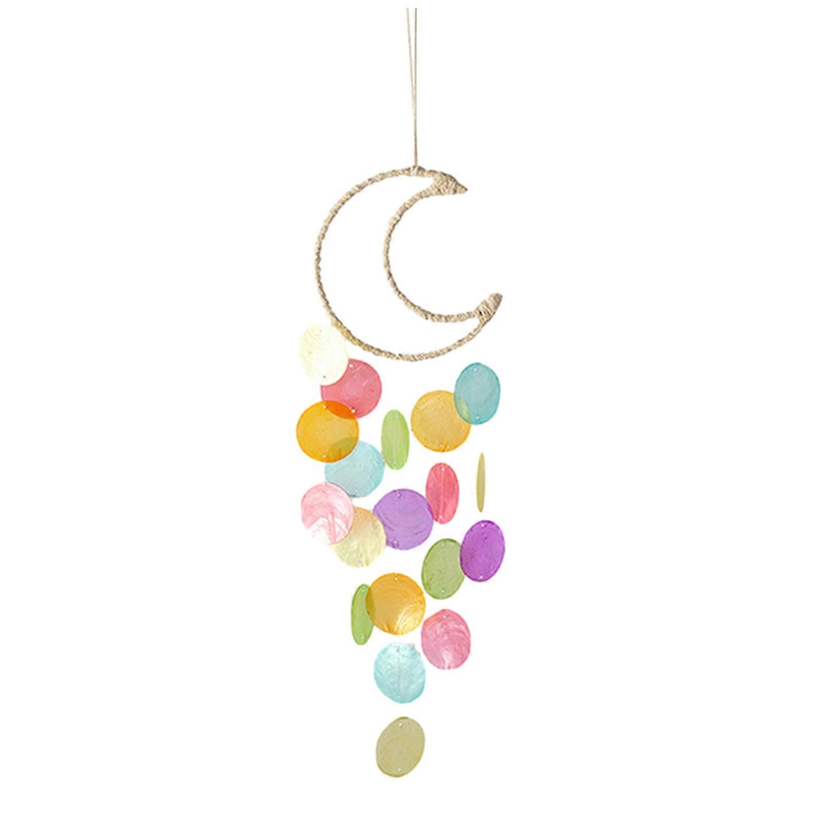 Wind Chime Eye-catching Exquisite Creative Easy Installation Bright-colored Shell Moon Hanging Dream
