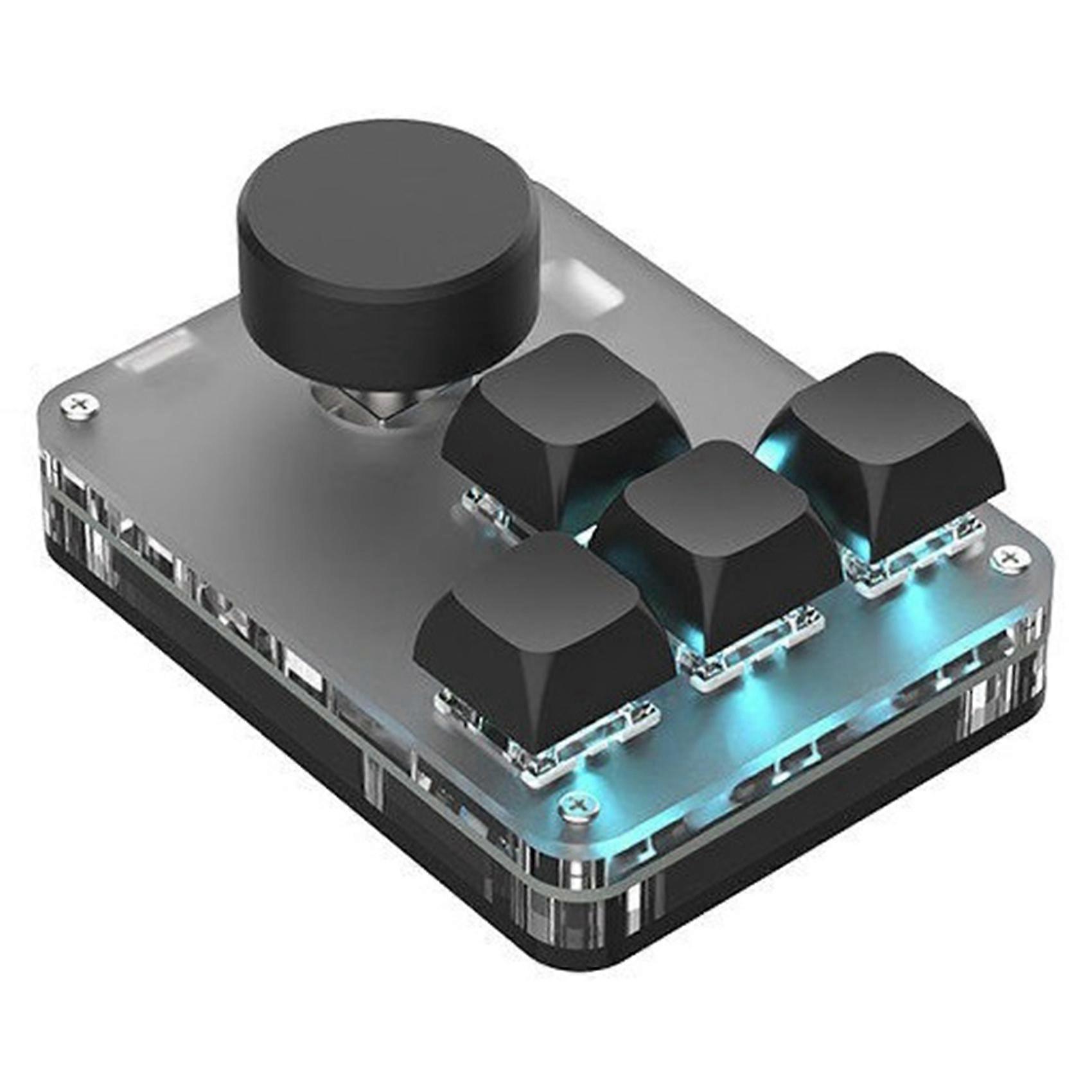 4 Key 1 Knob Keyboard Customizable Programmable Macro USB Mini Keyboard Acrylic TYPE C Connection with RGB Light