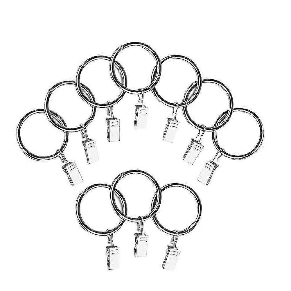 20pcs Vintage Rustproof Drapery Ring with Hook Curtain Clip Ring (Silver)