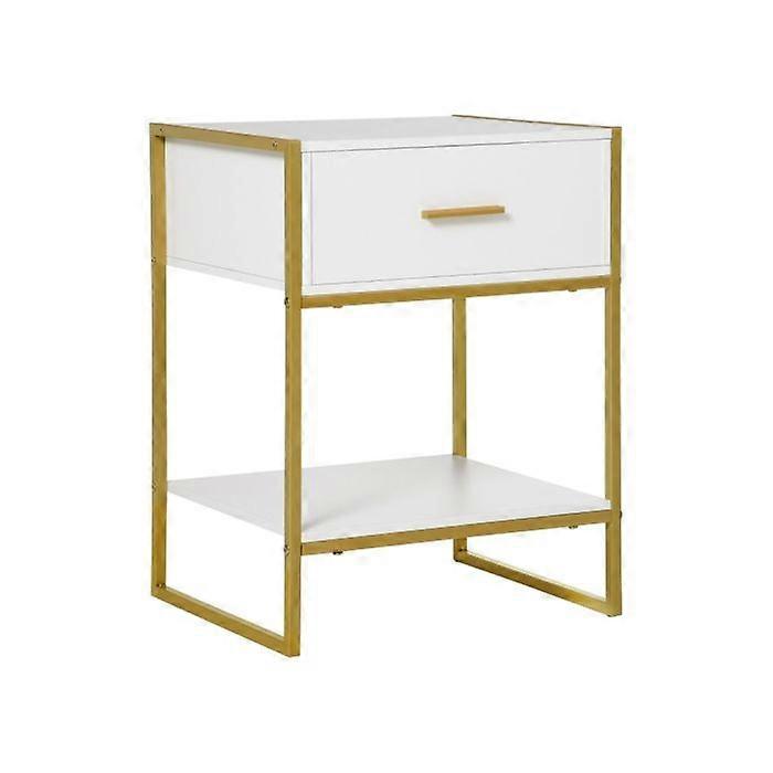 Modern Bedside Table - White