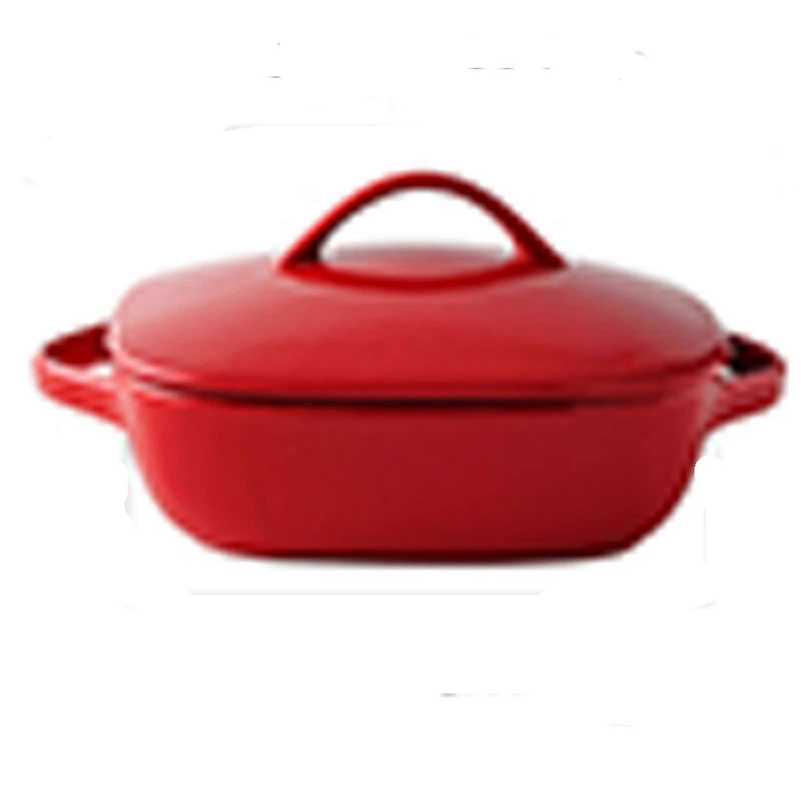 Red Ceramic Baking Dish Lasagna Pan with Lid, Deep Oven Safe Casserole, HeatResistant