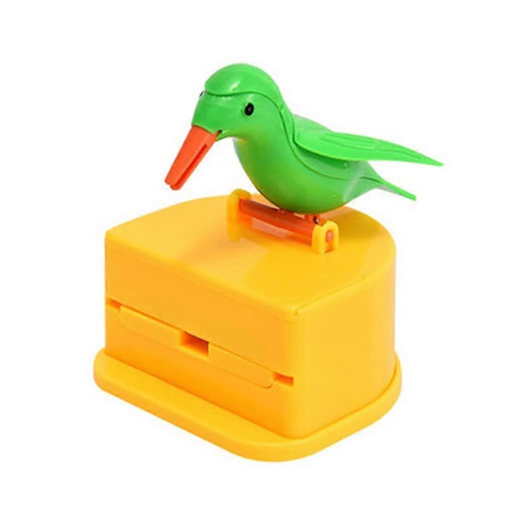 Cute BirdShaped Automatic Toothpick Holder Dispenser for Hygienic Decorative Tabletop Use Green