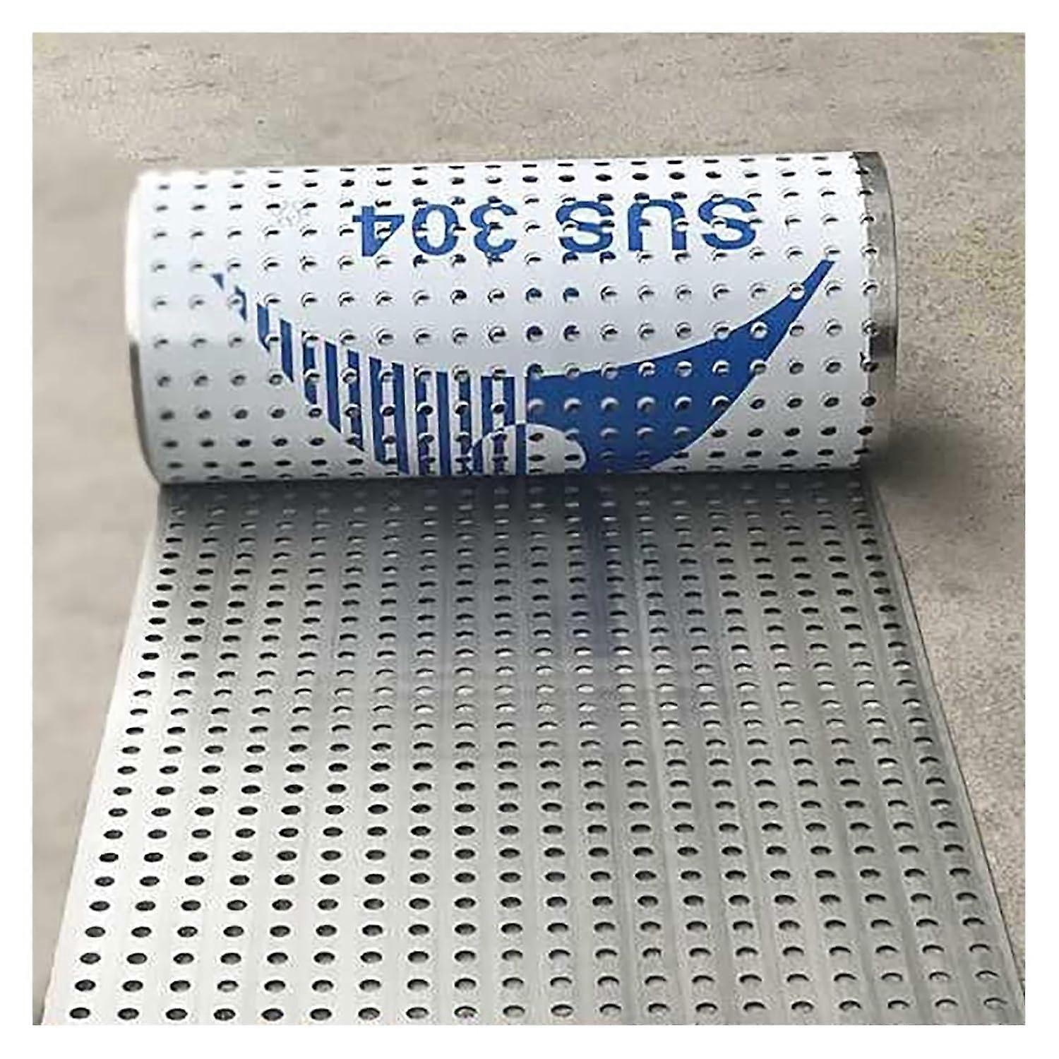 304 Stainless Steel Perforated Sheet 0.3mm AntiTheft Rust Mesh Panel 25x100cm Cuttable