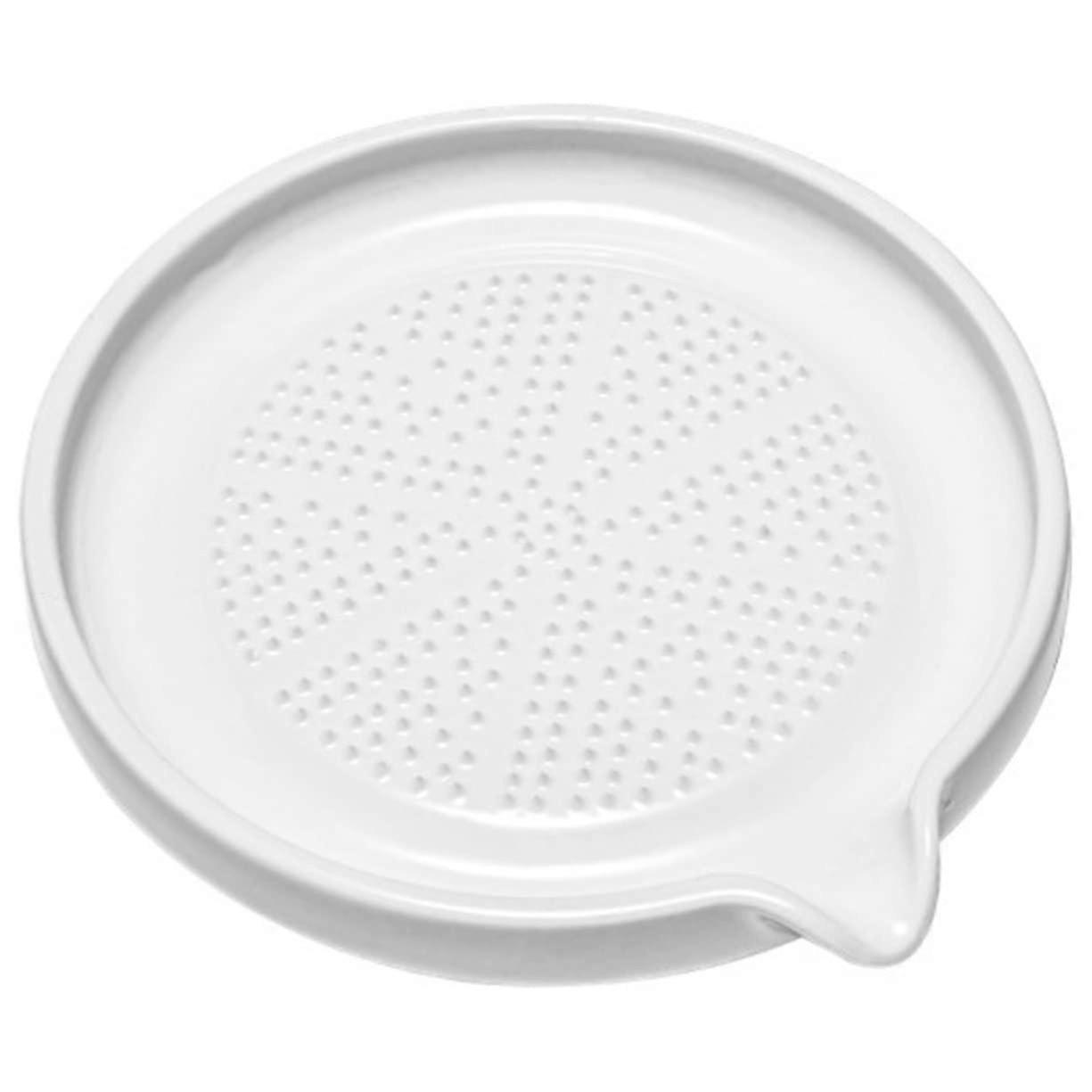 Ceramic Garlic Grinder and Ginger Grater Plate with Sharp Surface for Easy Clean Kitchen Use