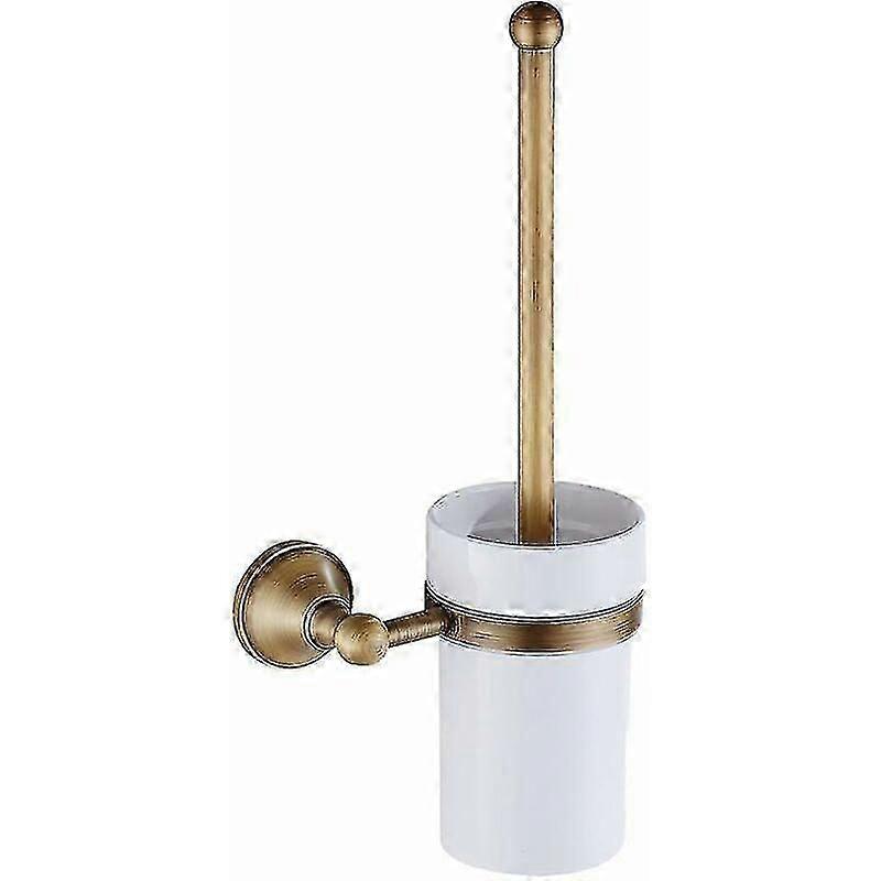 Antique brass toilet brush holder set with ceramic cup