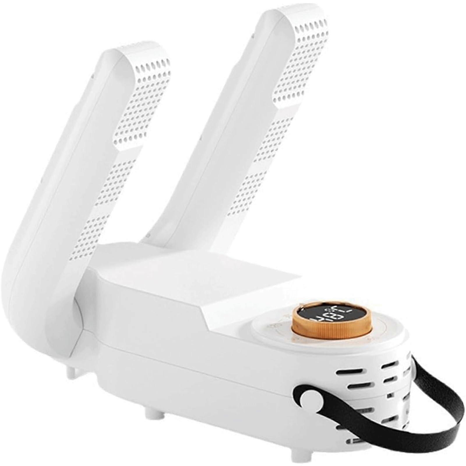 Electric Shoe and Boot Dryer with Timer, 360° Rapid Drying, Foldable Adjustable Design, White