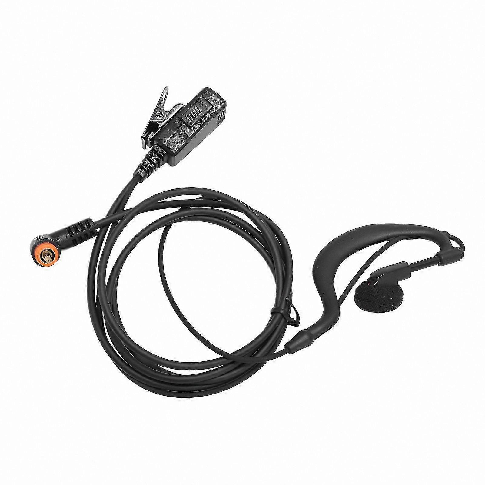 Black G-Shape Earhook Headset with Push-to-Talk Microphone for Two-Way Radios